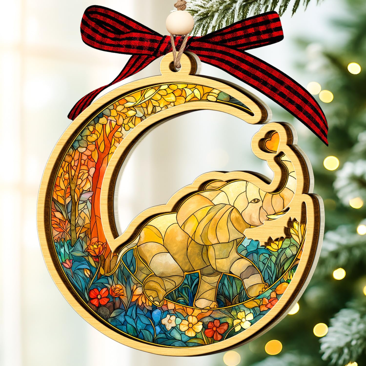 Moon Elephants Ornament - Friendship gift