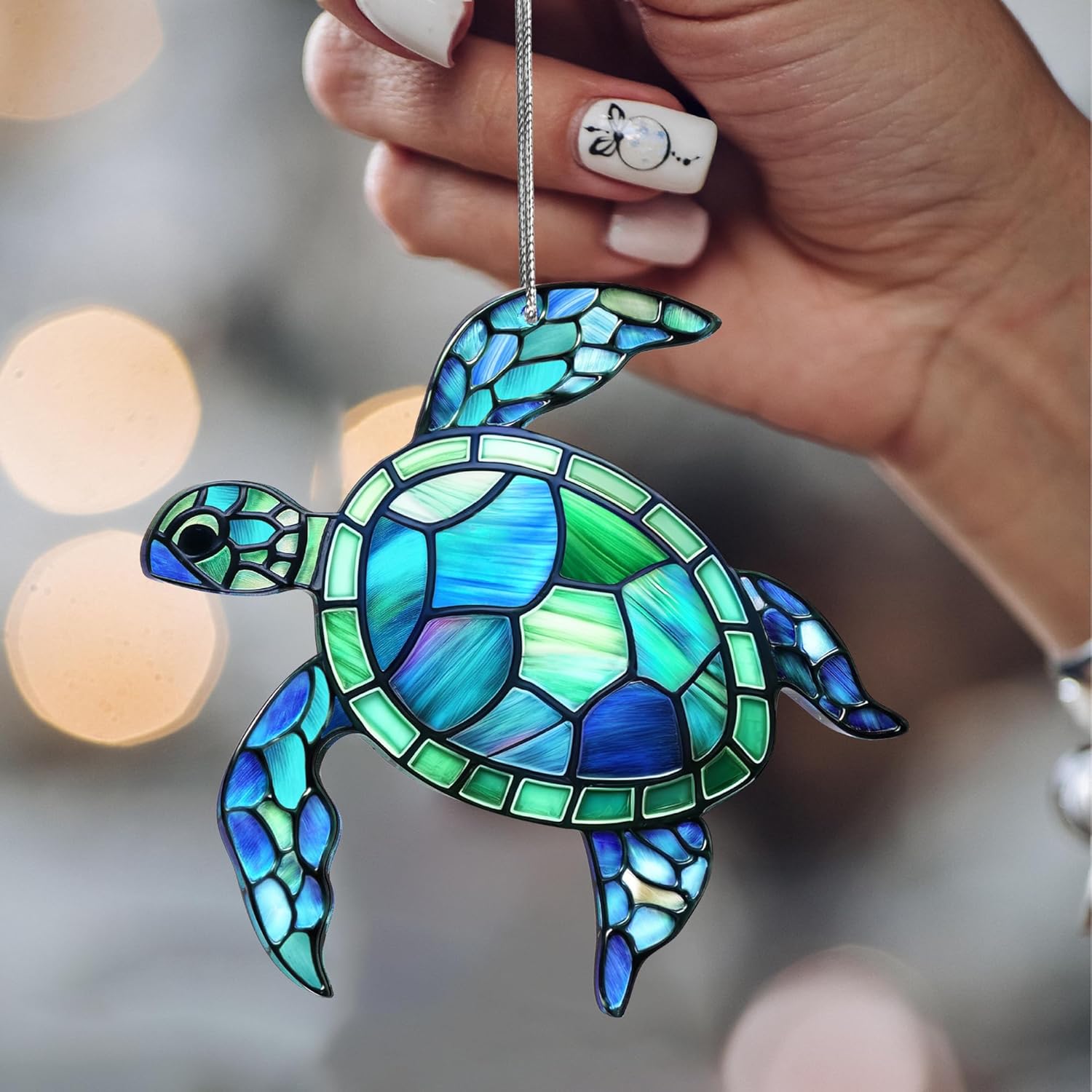 Sea Turtle Acrylic Suncatcher Ornament with Story Card