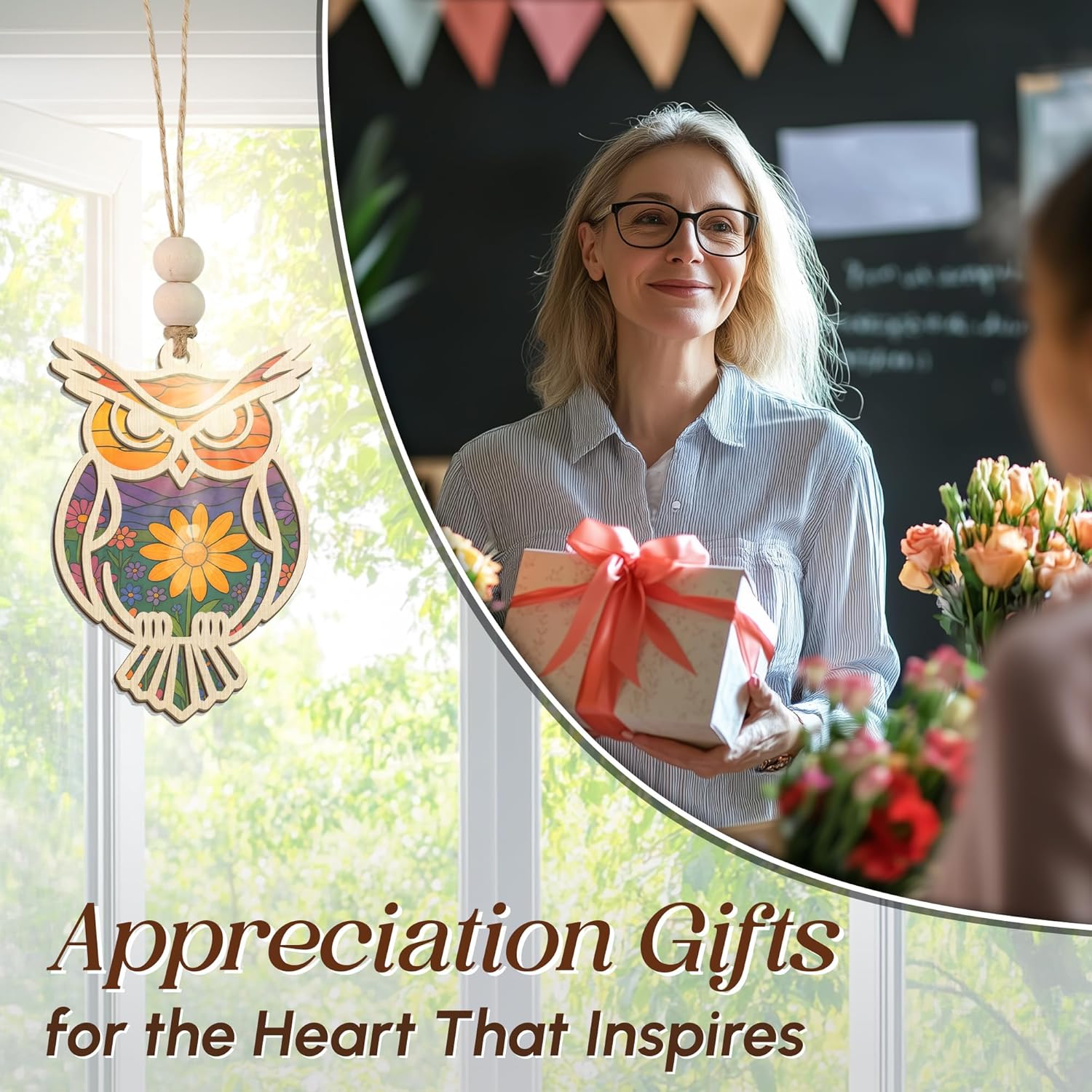 🔥HOT SALE 49% OFF - 🦉Owl Suncatcher Ornament with Card 