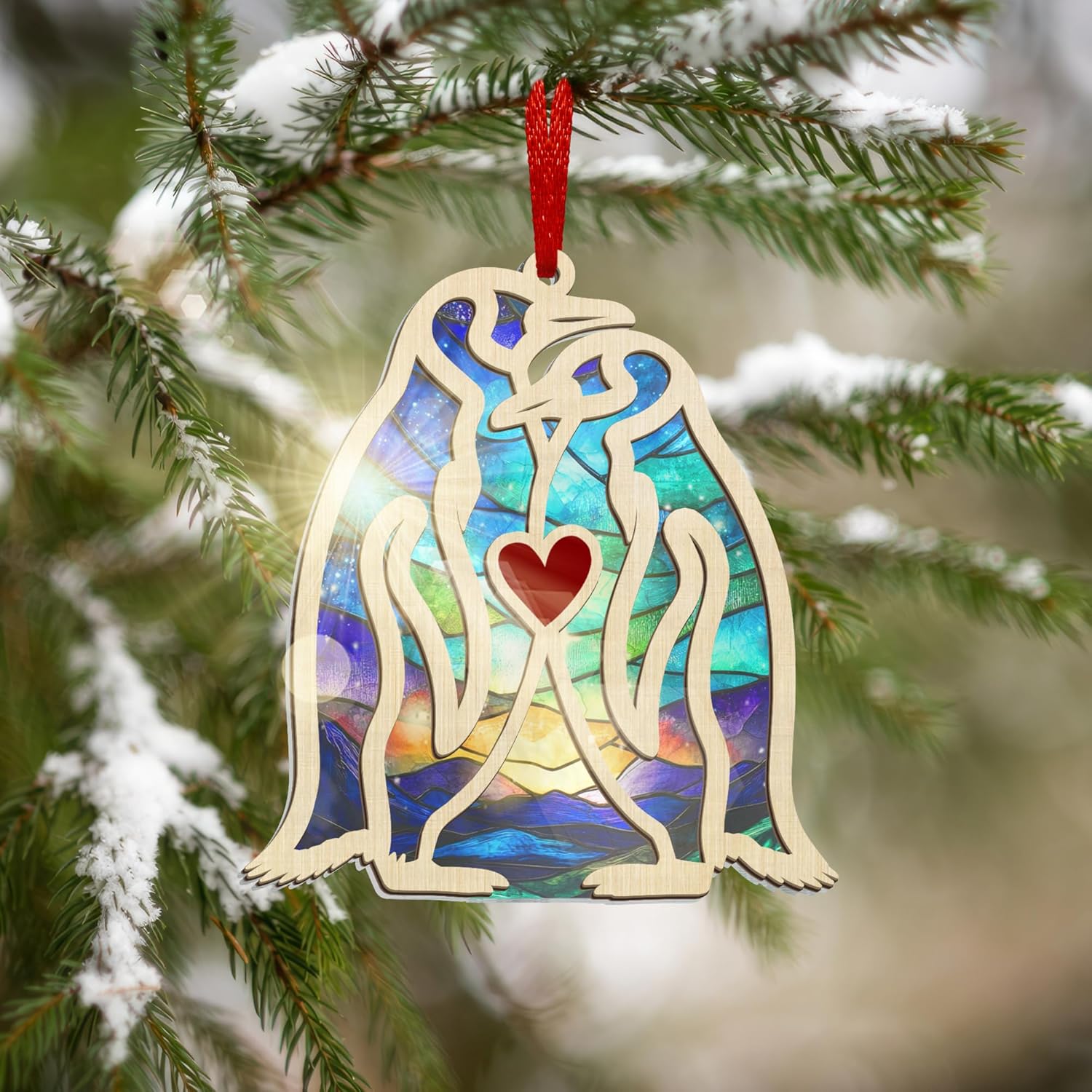 Anniversary Couple Gifts for Men Women - Penguin Ornaments