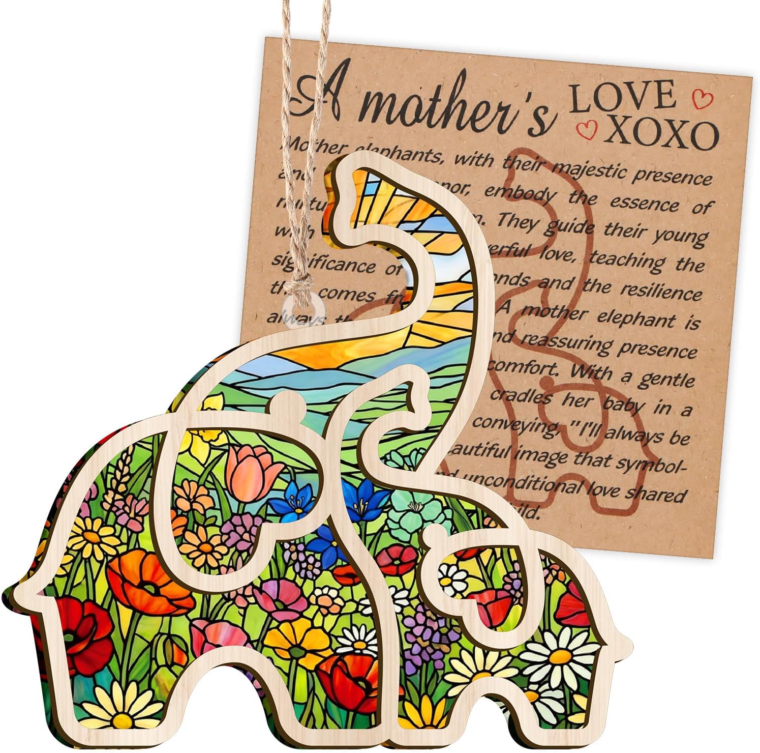 Mother‘s Day - Mom Elephant Ornament with Story Card
