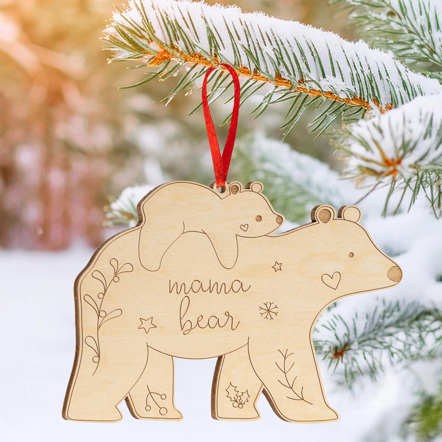Mama Bear Wooden Ornament with Story Card