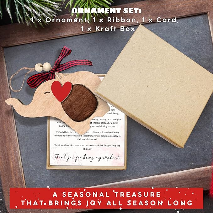 Friendship Elephant Ornament - Can Hold A Photo