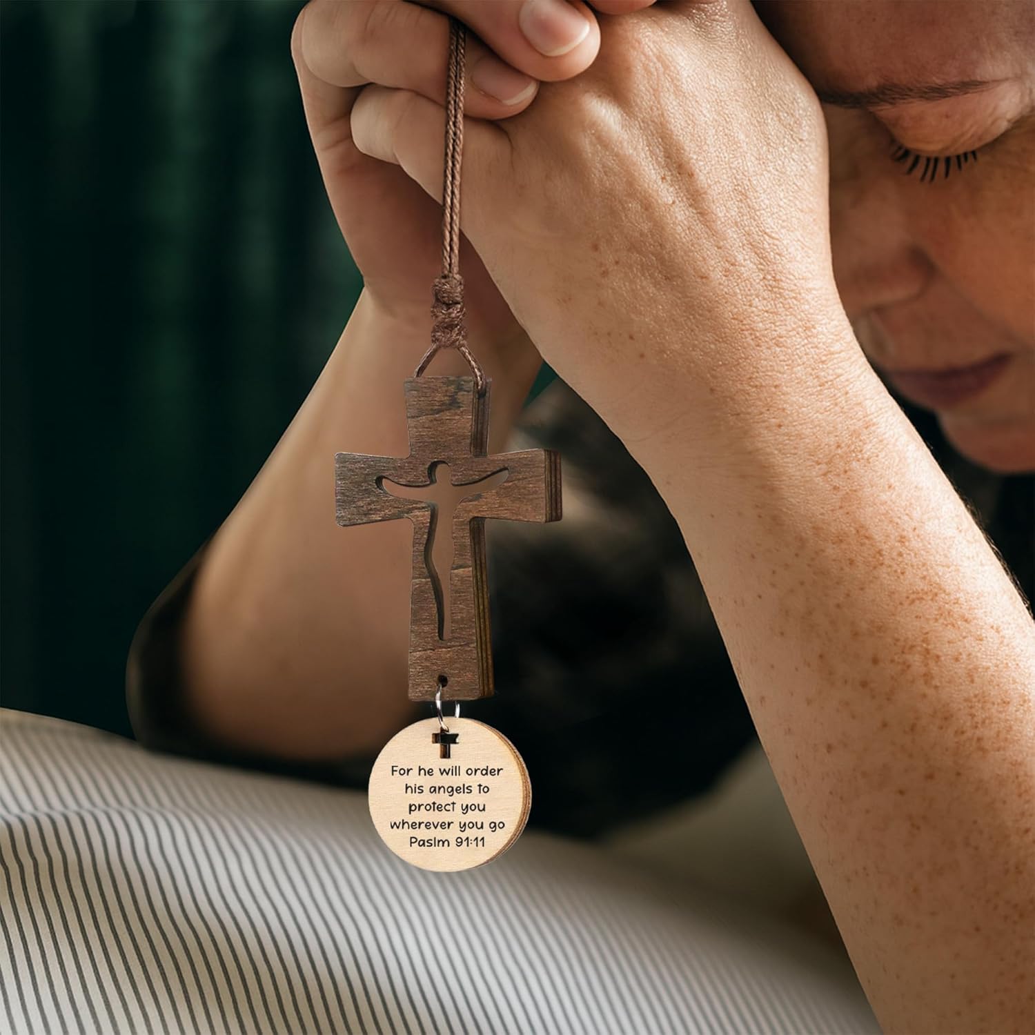 Cross With Bible Verse Ornament