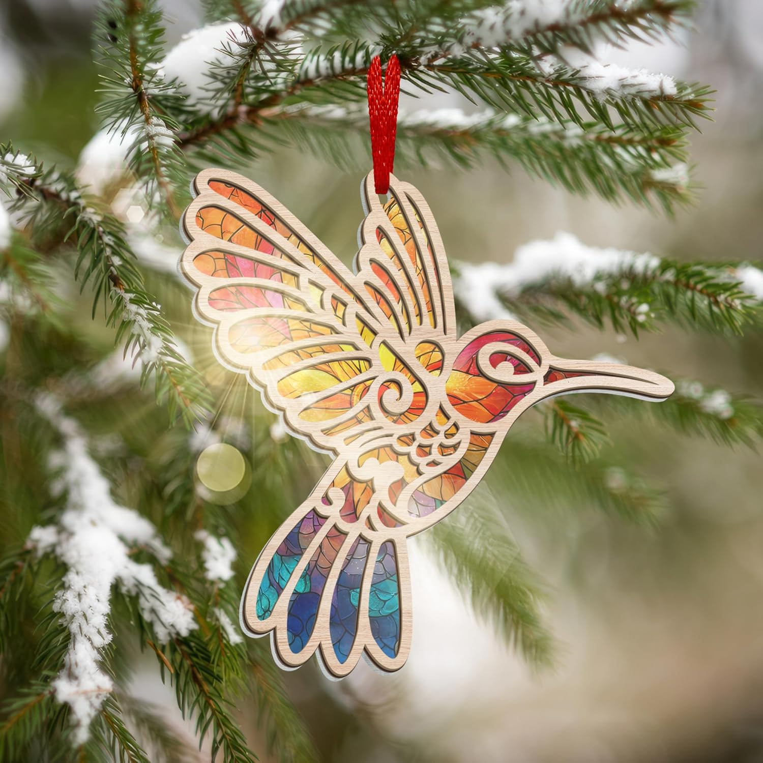 Hummingbird Suncatcher Ornaments with Card