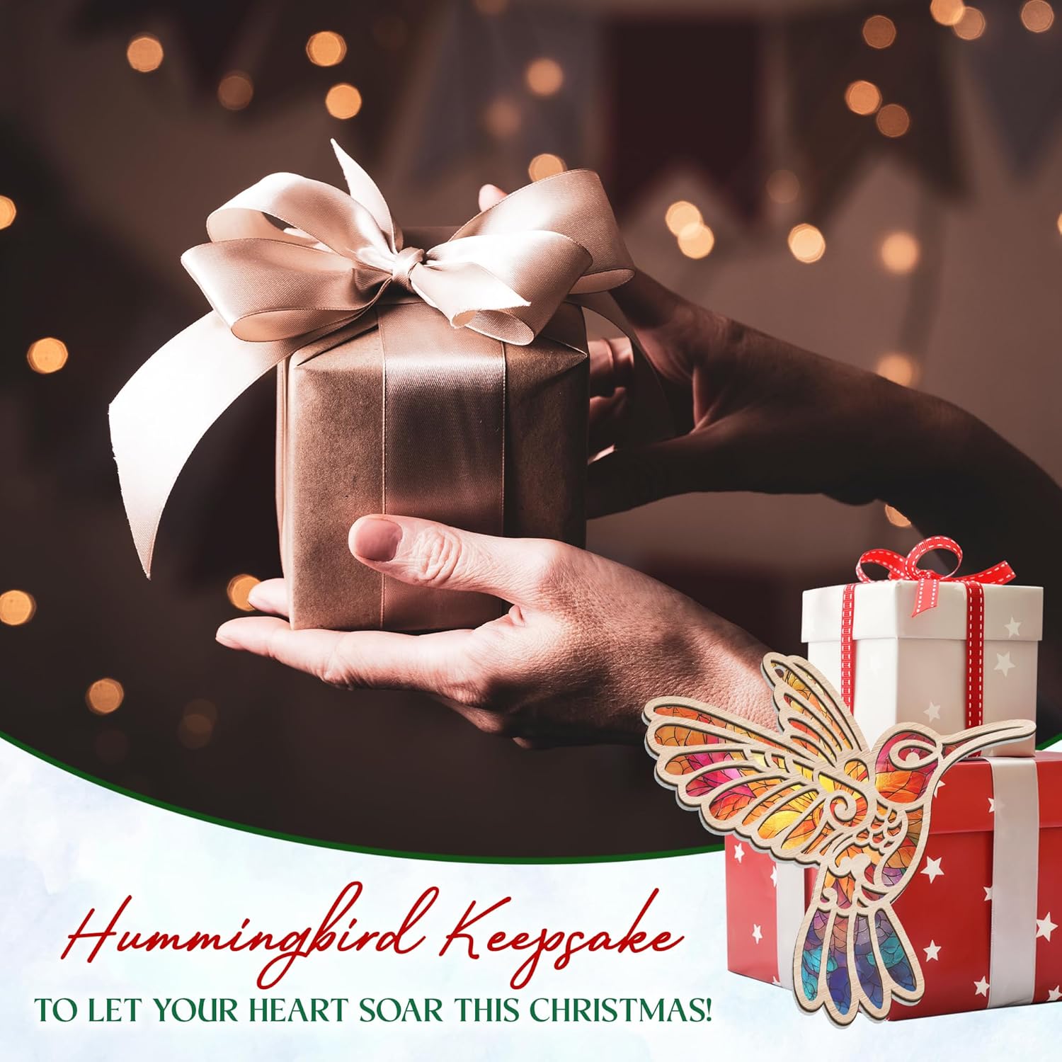 Hummingbird Suncatcher Ornaments with Card