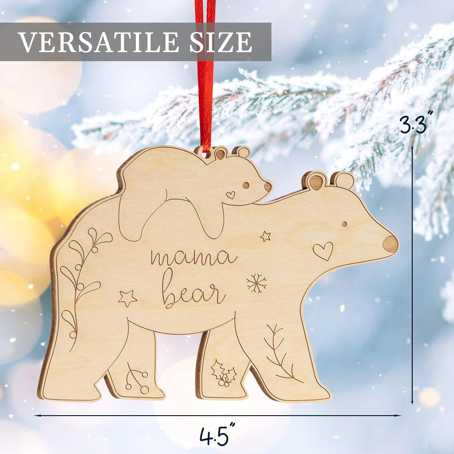 Mama Bear Wooden Ornament with Story Card