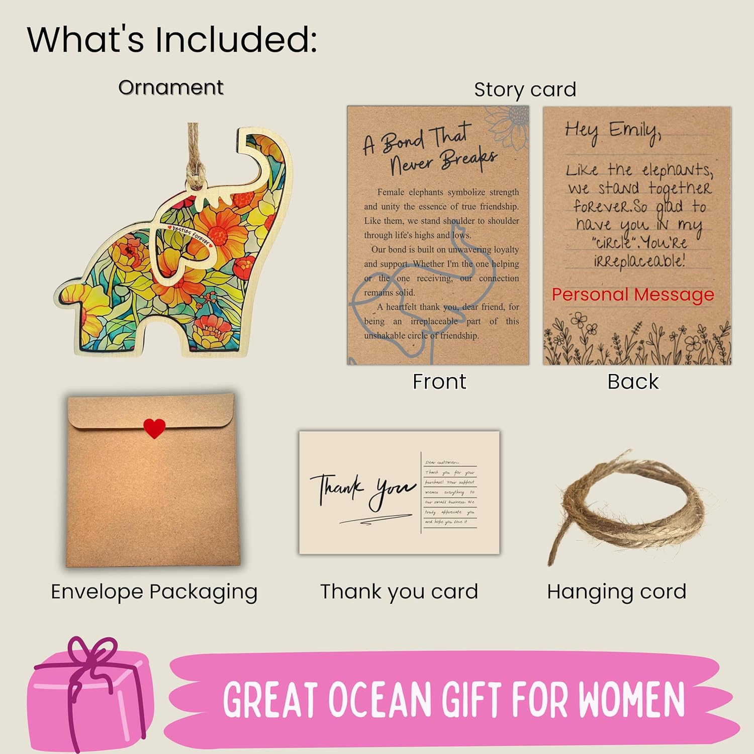 A Bond That Never Breaks - Elephant Friendship Ornament