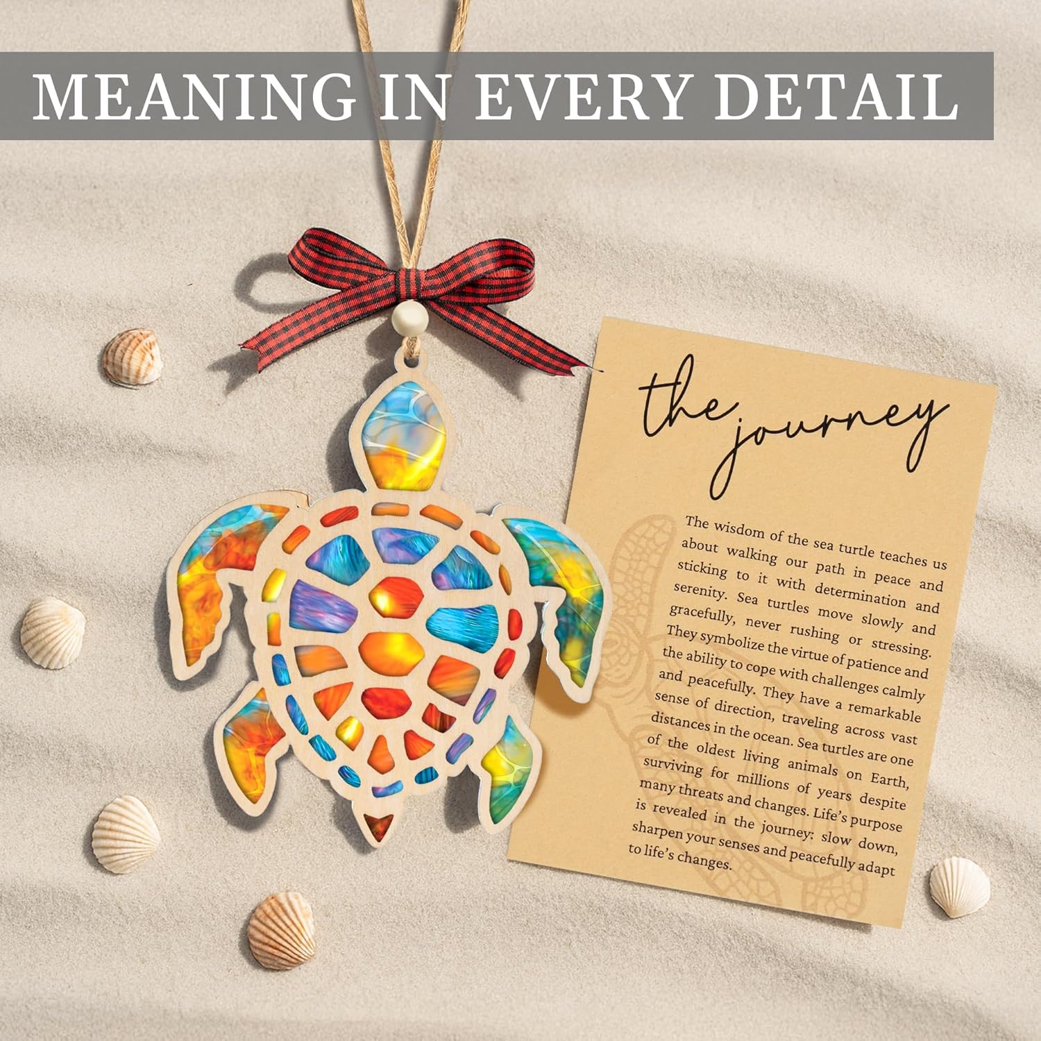Sea Turtle Acrylic Suncatcher Ornament with Story Card