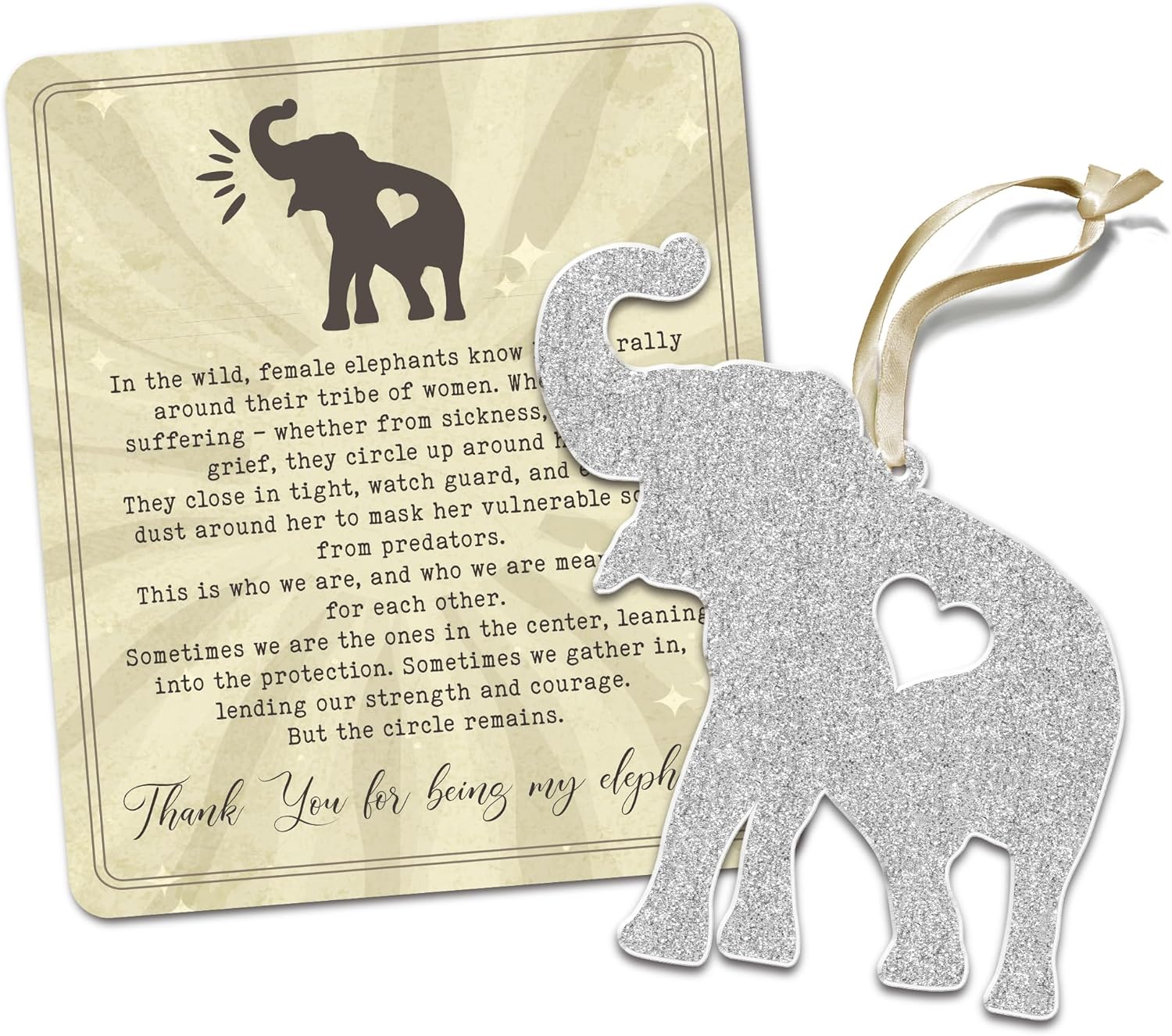 💖Thank You Appreciation Gifts for Women - Elephant Ornaments for Tribe
