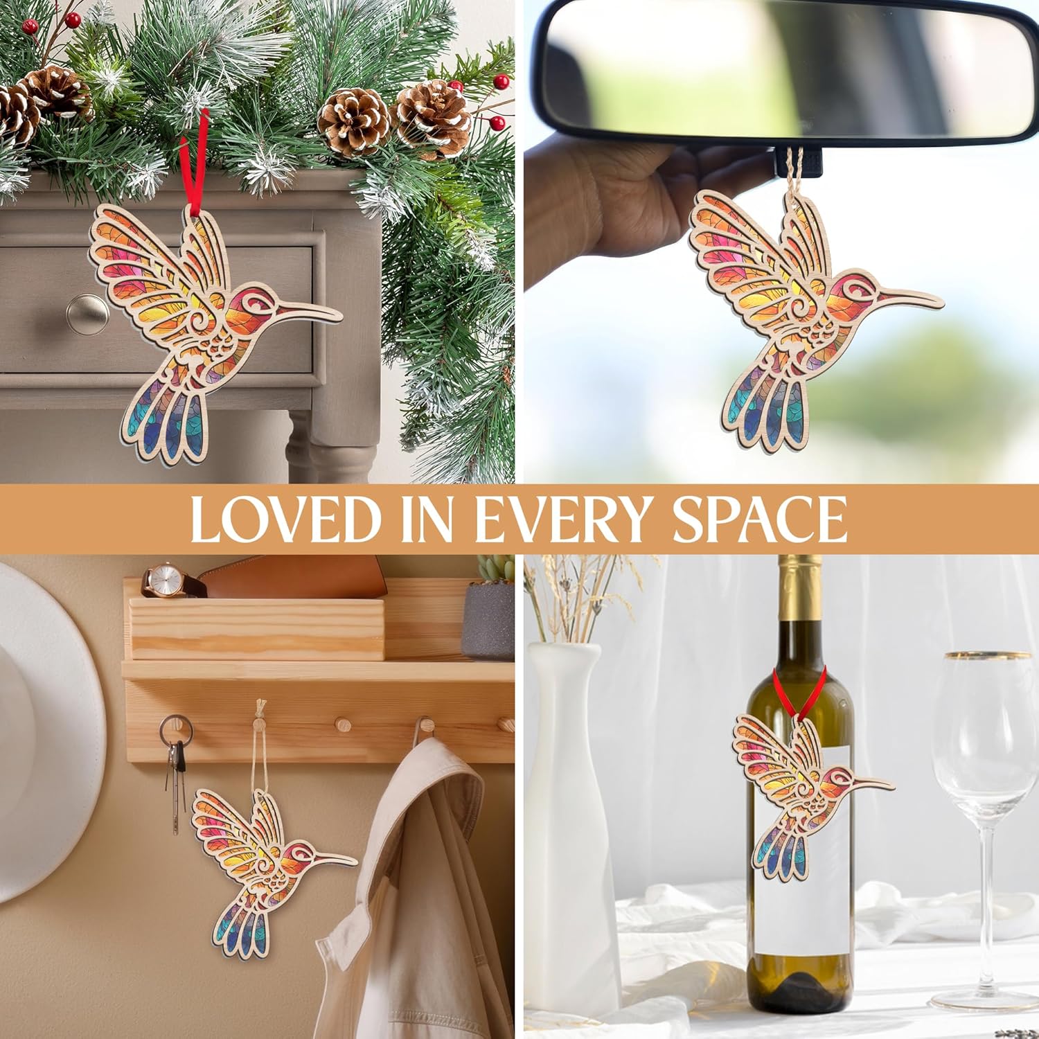Hummingbird Suncatcher Ornaments with Card
