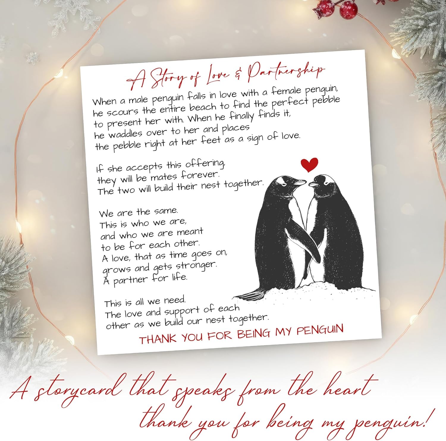 Anniversary Couple Gifts for Men Women - Penguin Ornaments