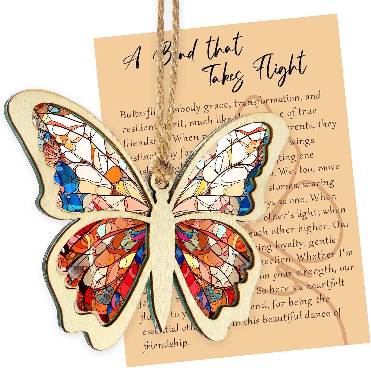 Friendship Butterfly Ornament with Story Card - Friend Gifts