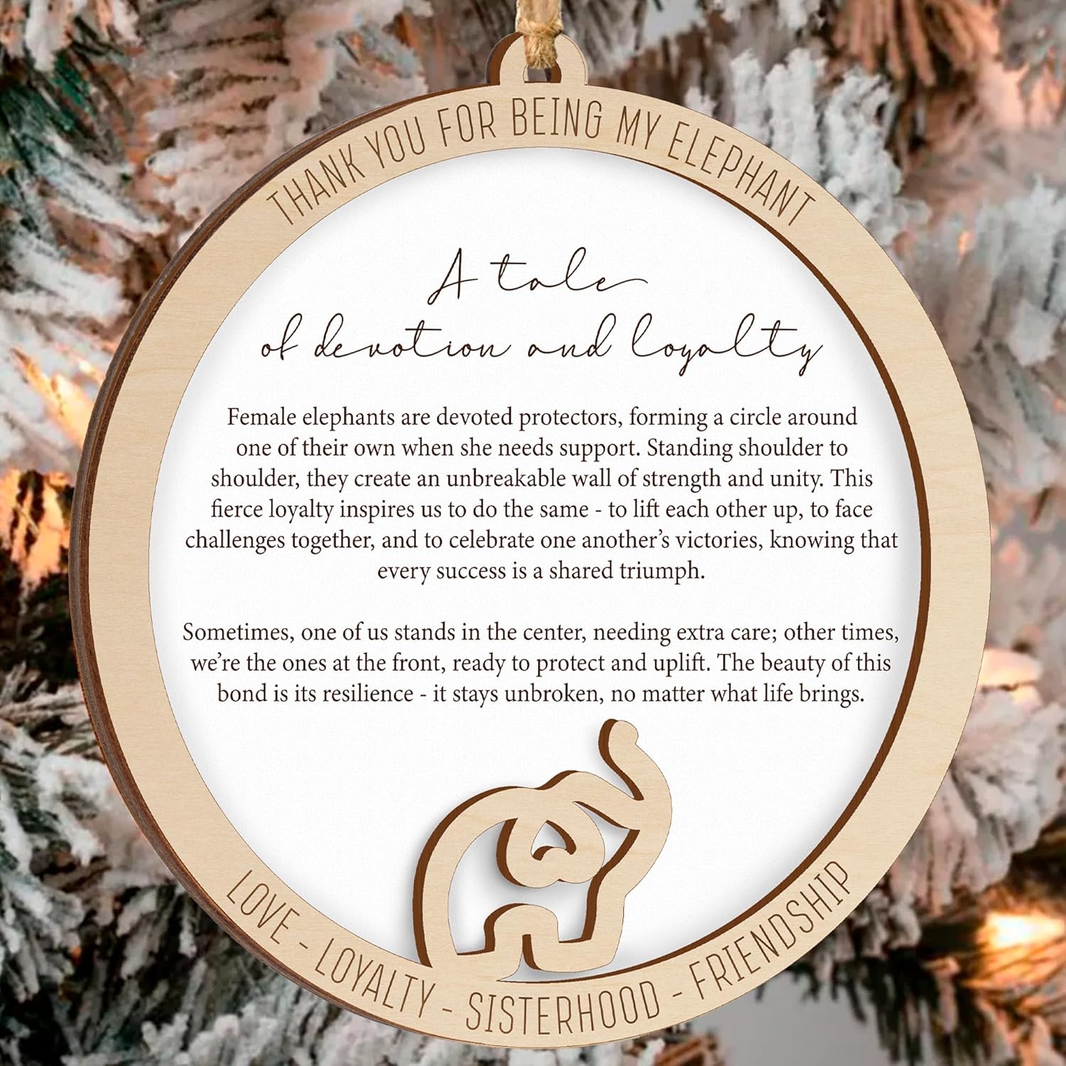 Friendship Elephant Ornament with Story Card • Friendship Gifts for Best Friends and Sisters