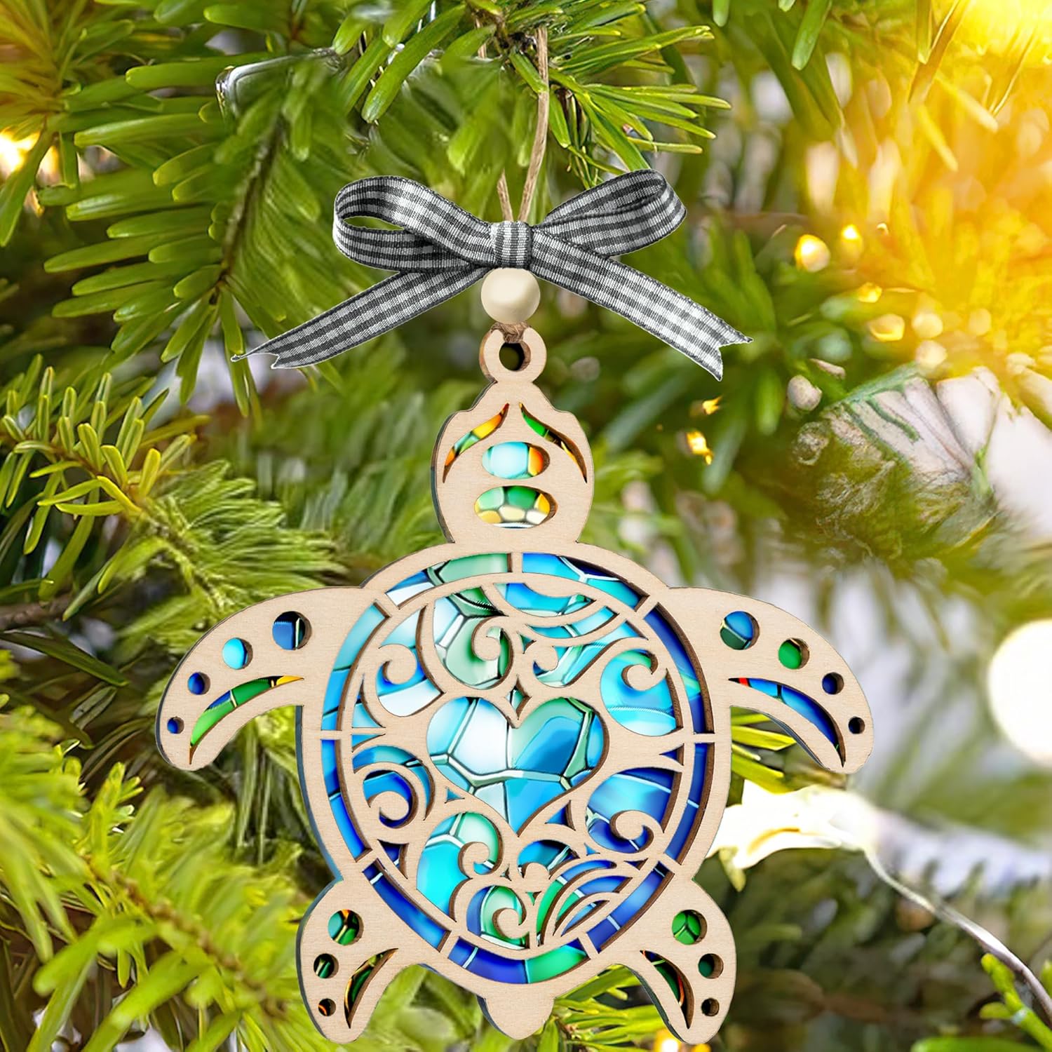 Sea Turtle Suncatcher Ornament with Story Card - Friendship Gifts 