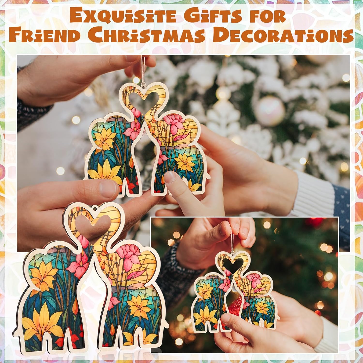  Elephant Friendship Heart Ornament with Story Card-Friend Birthday Gifts