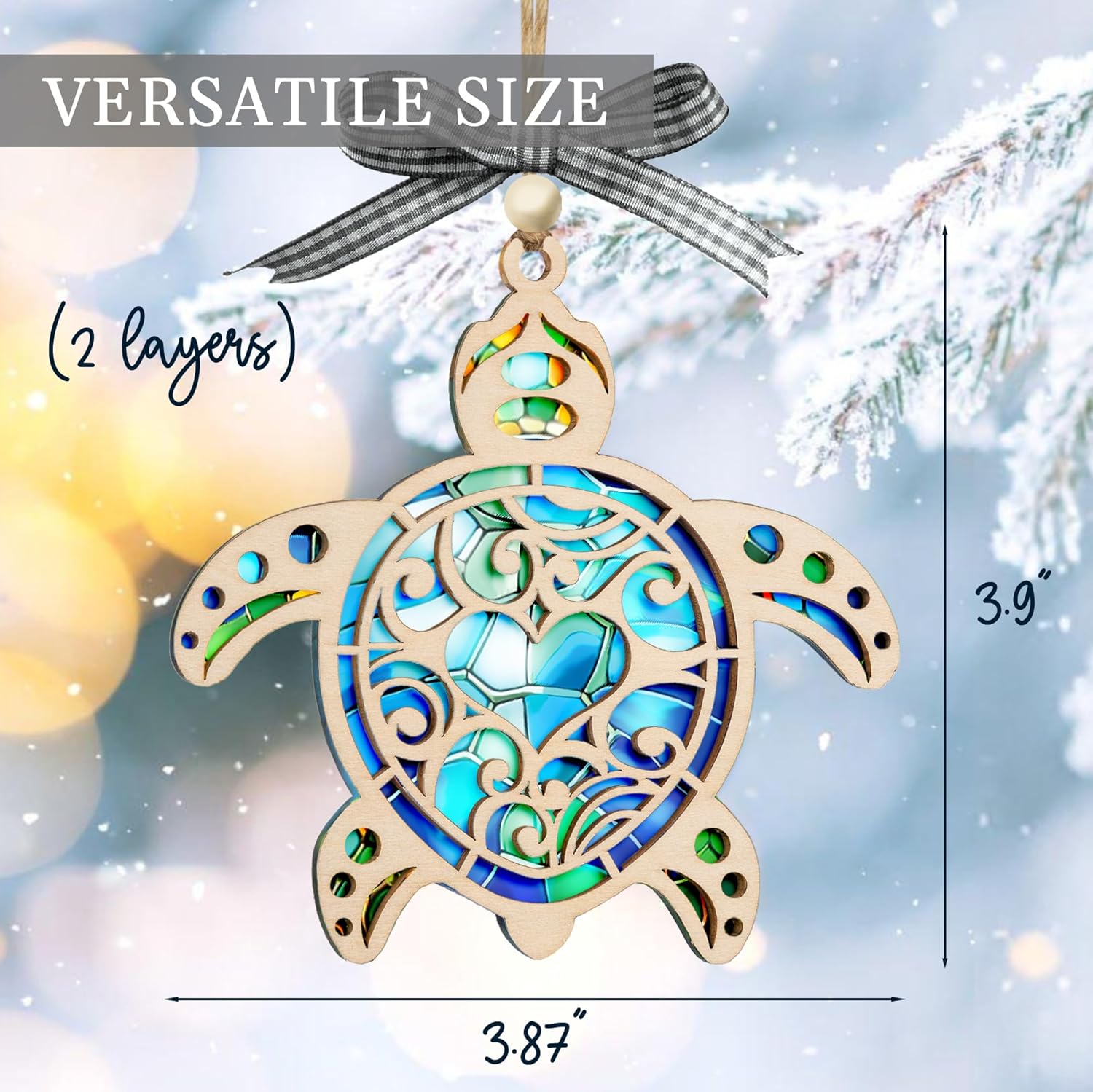 Sea Turtle Suncatcher Ornament with Story Card - Friendship Gifts 