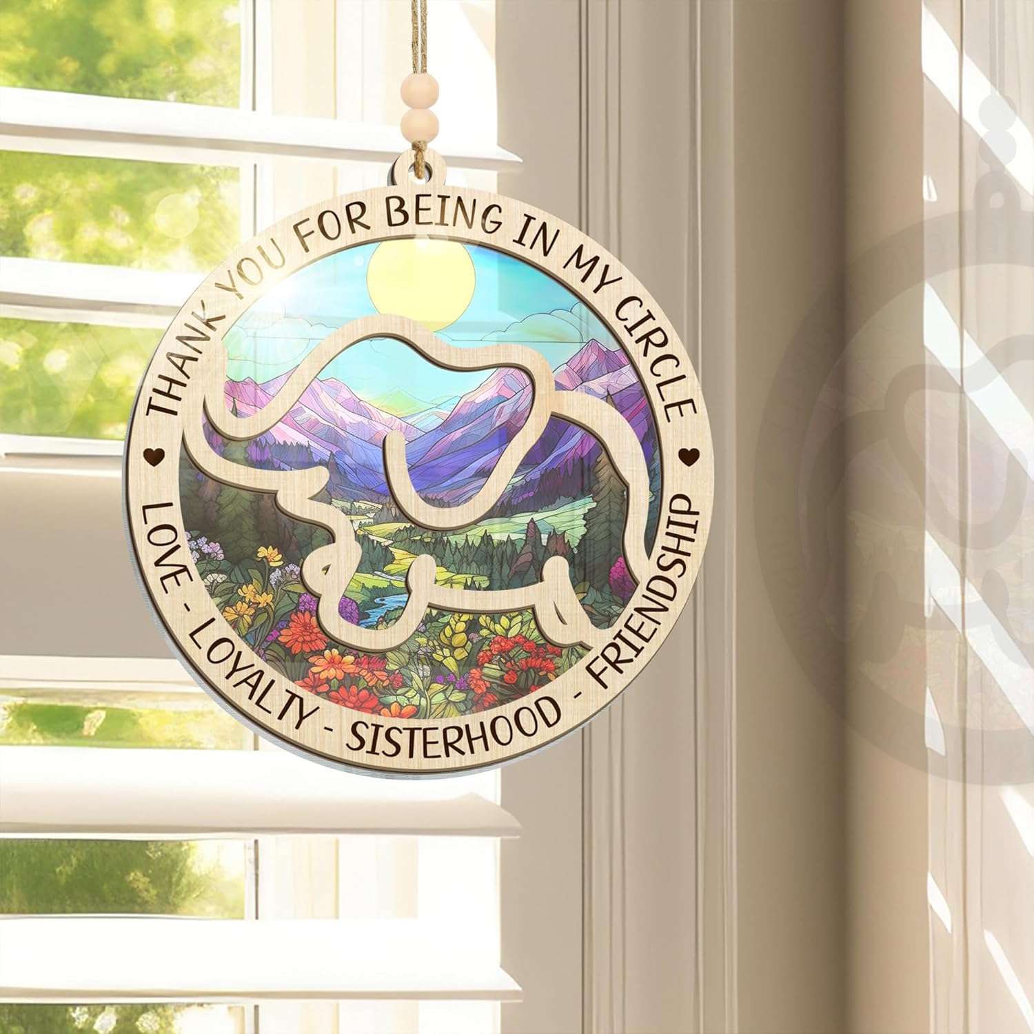 GEEMBI Elephant Gifts for Women - Christmas Ornaments 2024, Sister, Friend Birthday Gifts for Women, Friendship Gifts for Friends, Sister, Women - Christmas Decorations Suncatcher Ornaments with Card