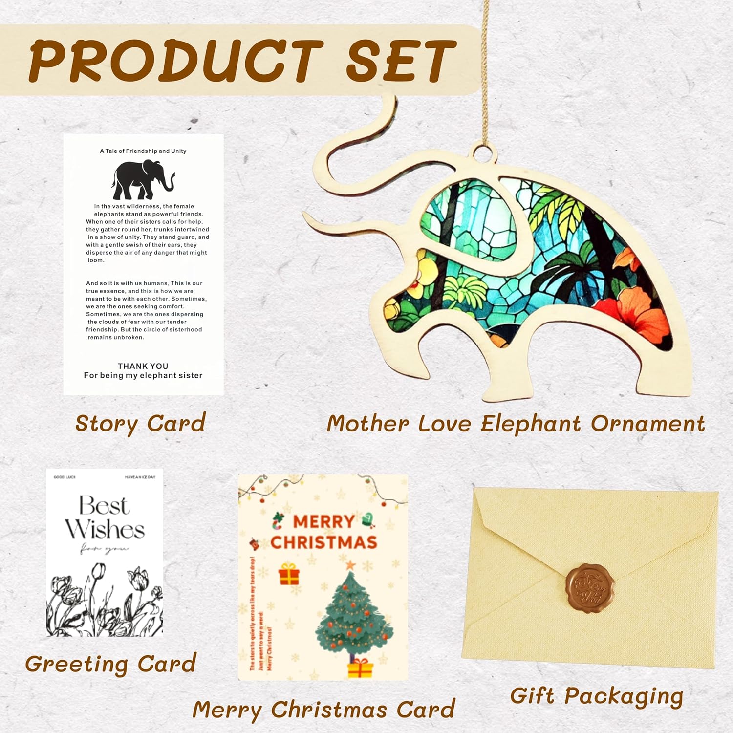 Elephant Gifts for Women with Story Card