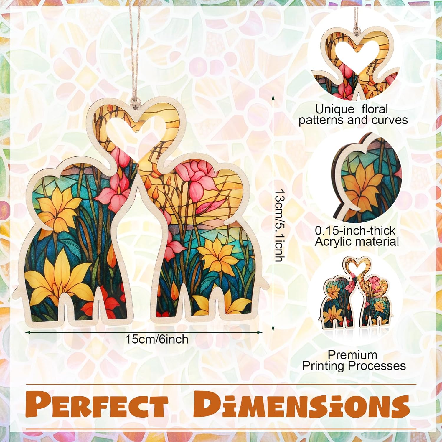  Elephant Friendship Heart Ornament with Story Card-Friend Birthday Gifts