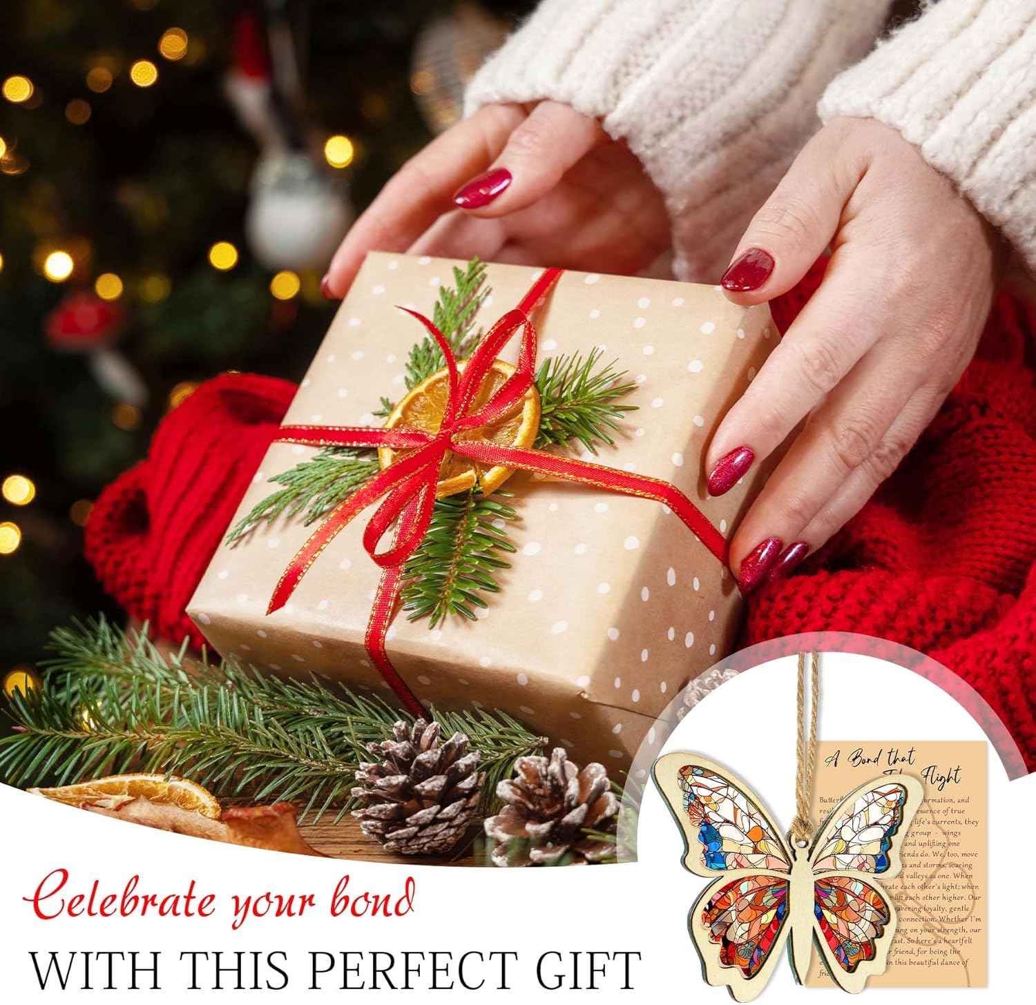 Friendship Butterfly Ornament with Story Card - Friend Gifts