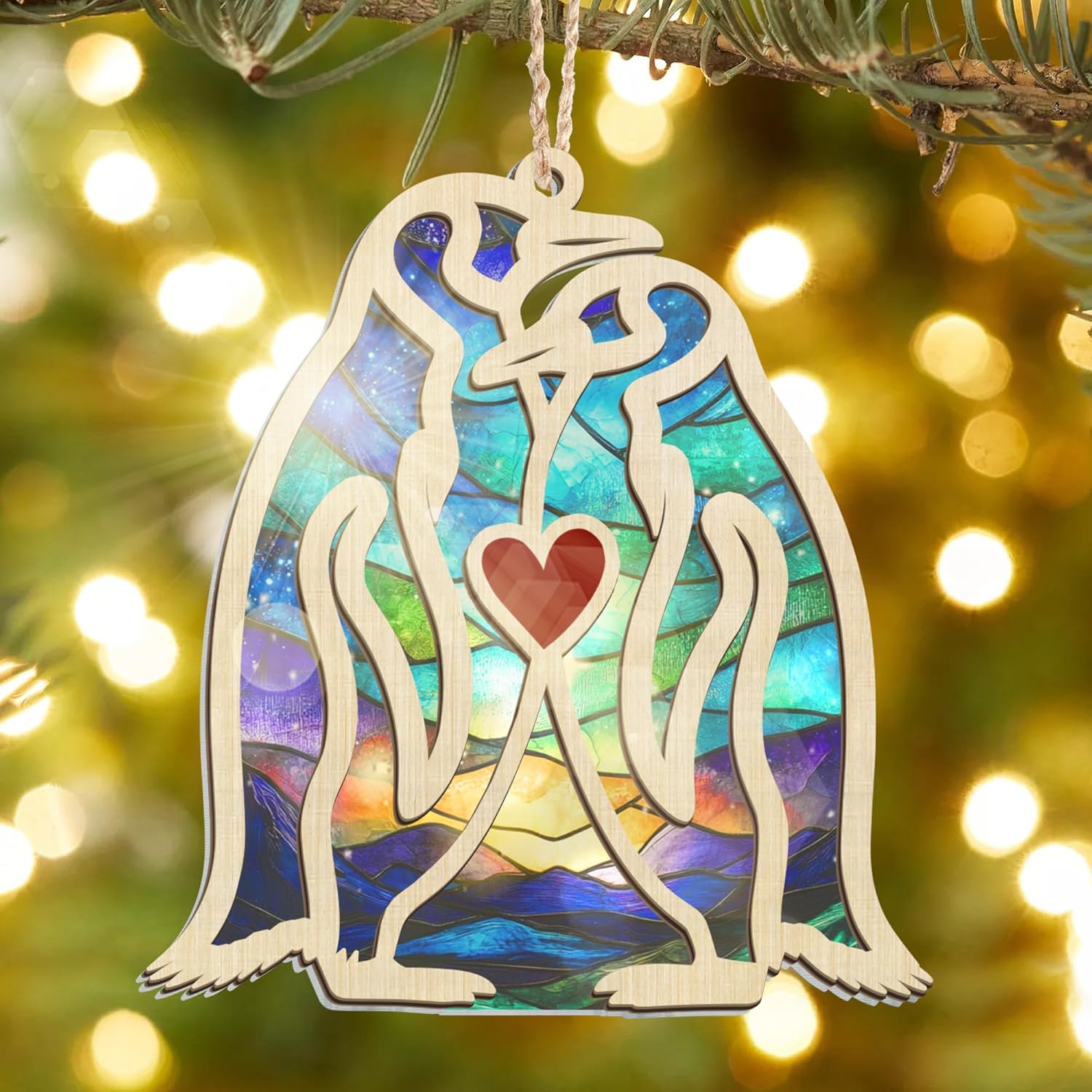 Anniversary Couple Gifts for Men Women - Penguin Ornaments