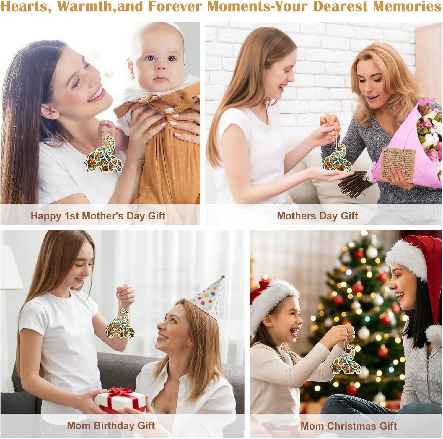 Mother‘s Day - Mom Elephant Ornament with Story Card