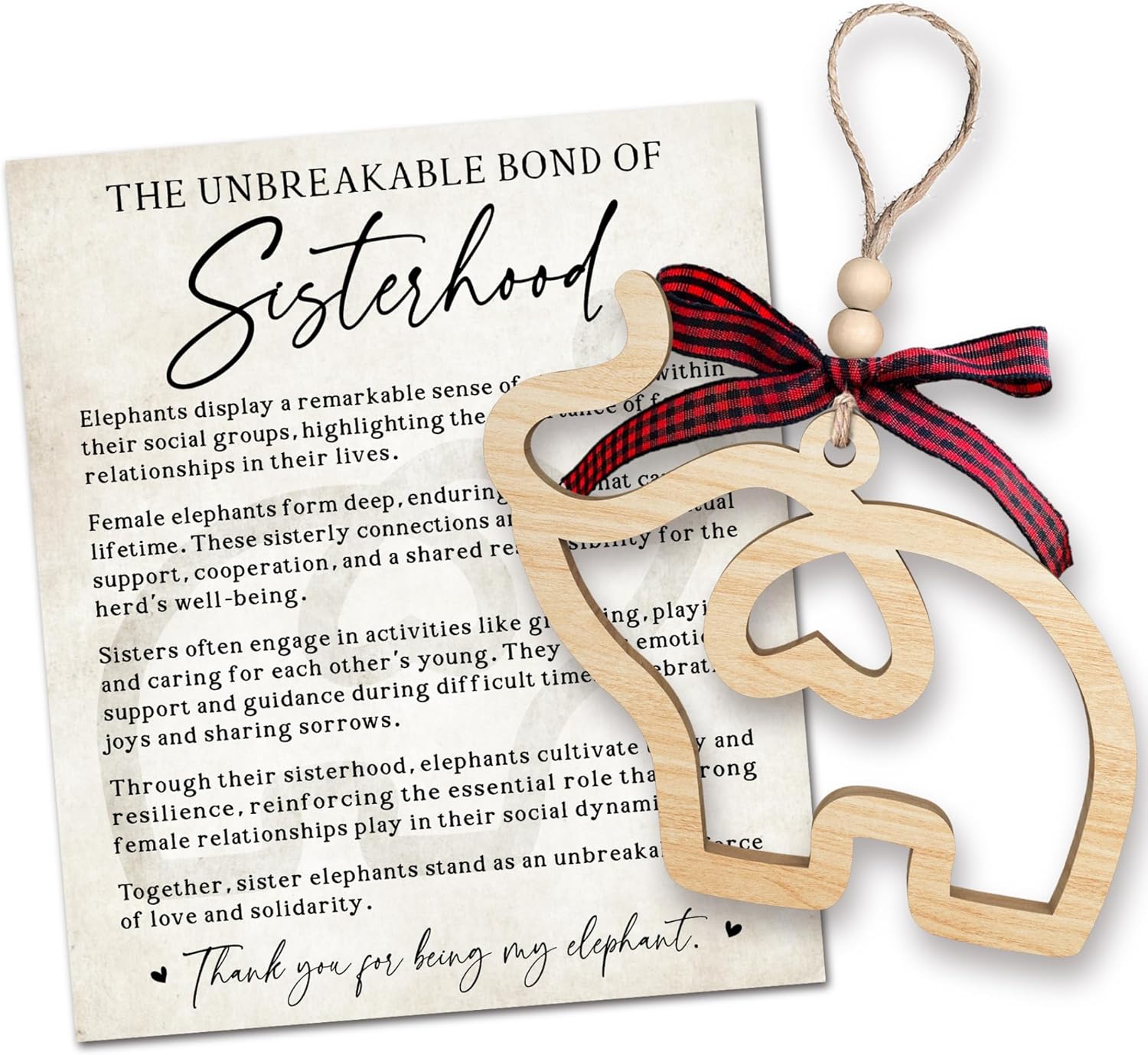 🐘Friendship Elephant Ornament - Wooden Elephant Ornament