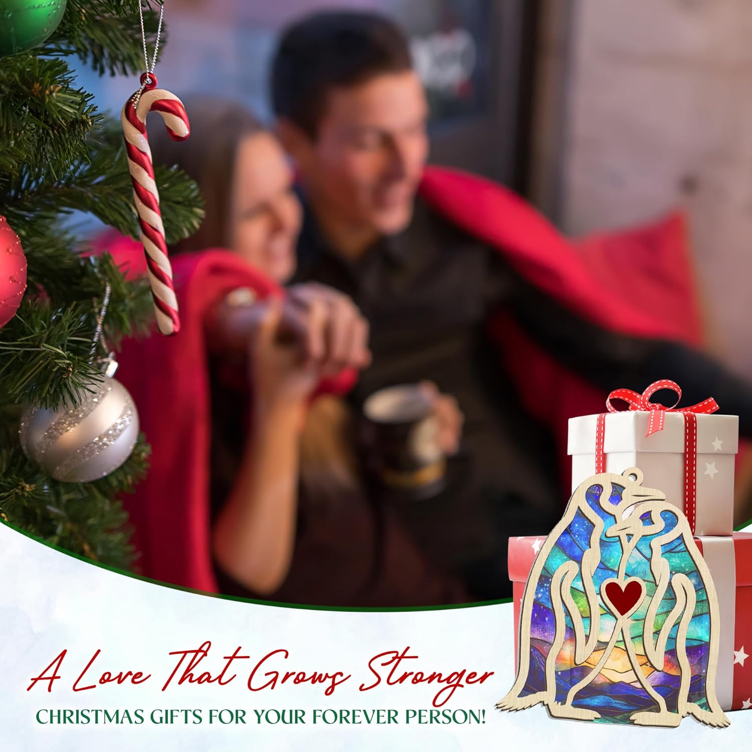 Anniversary Couple Gifts for Men Women - Penguin Ornaments