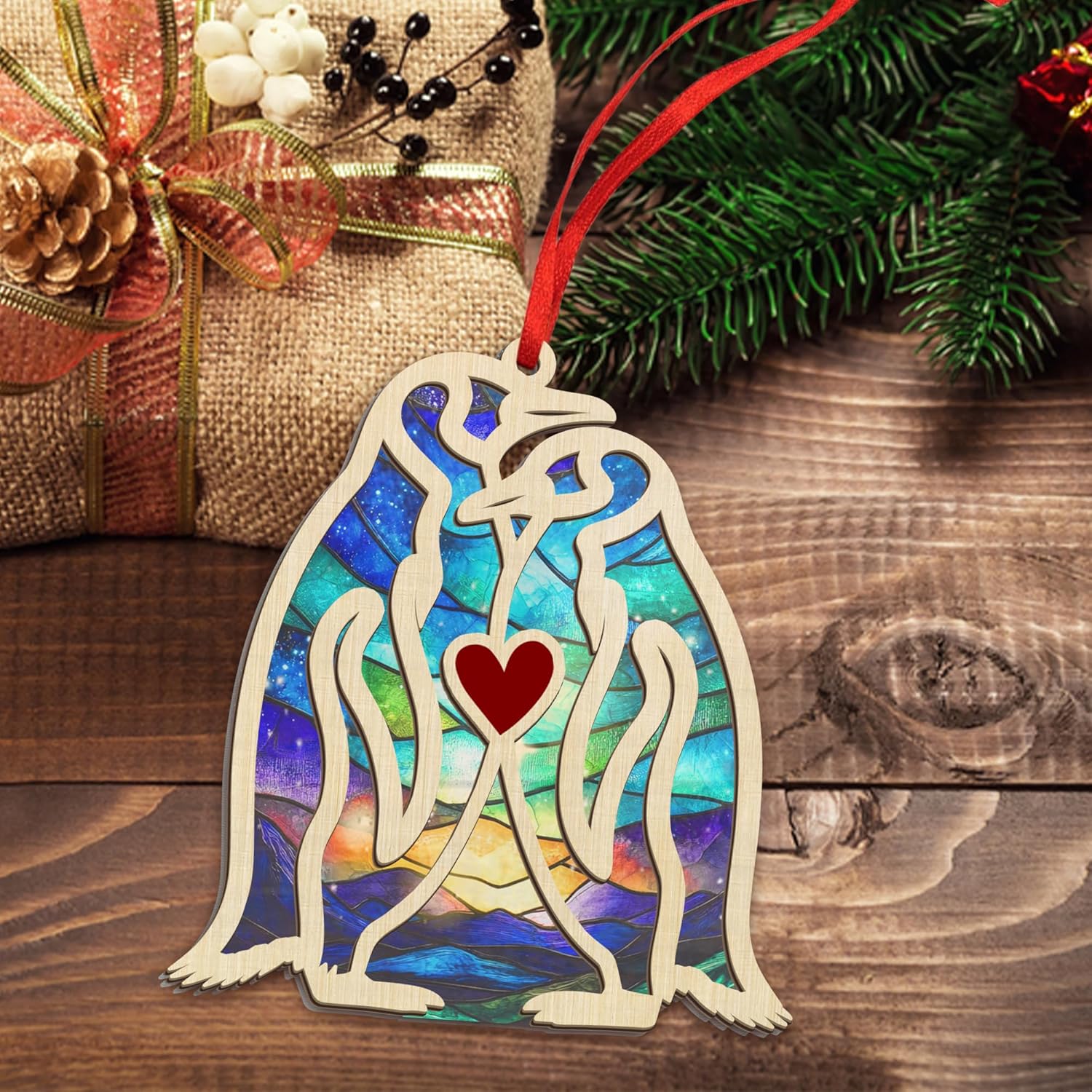 Anniversary Couple Gifts for Men Women - Penguin Ornaments