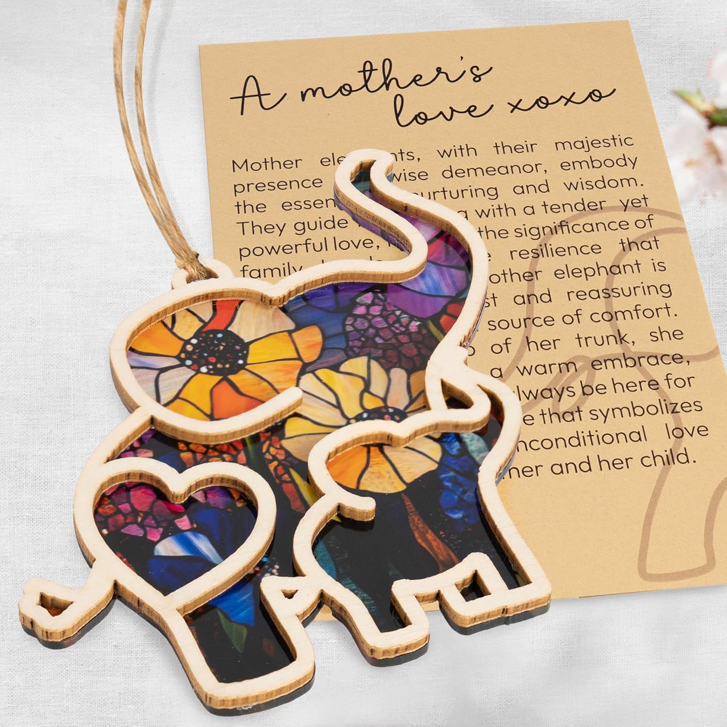 🐘Motherhood Elephant Ornament with Story Card • Sisterhood Gifts for Women Tribe💟