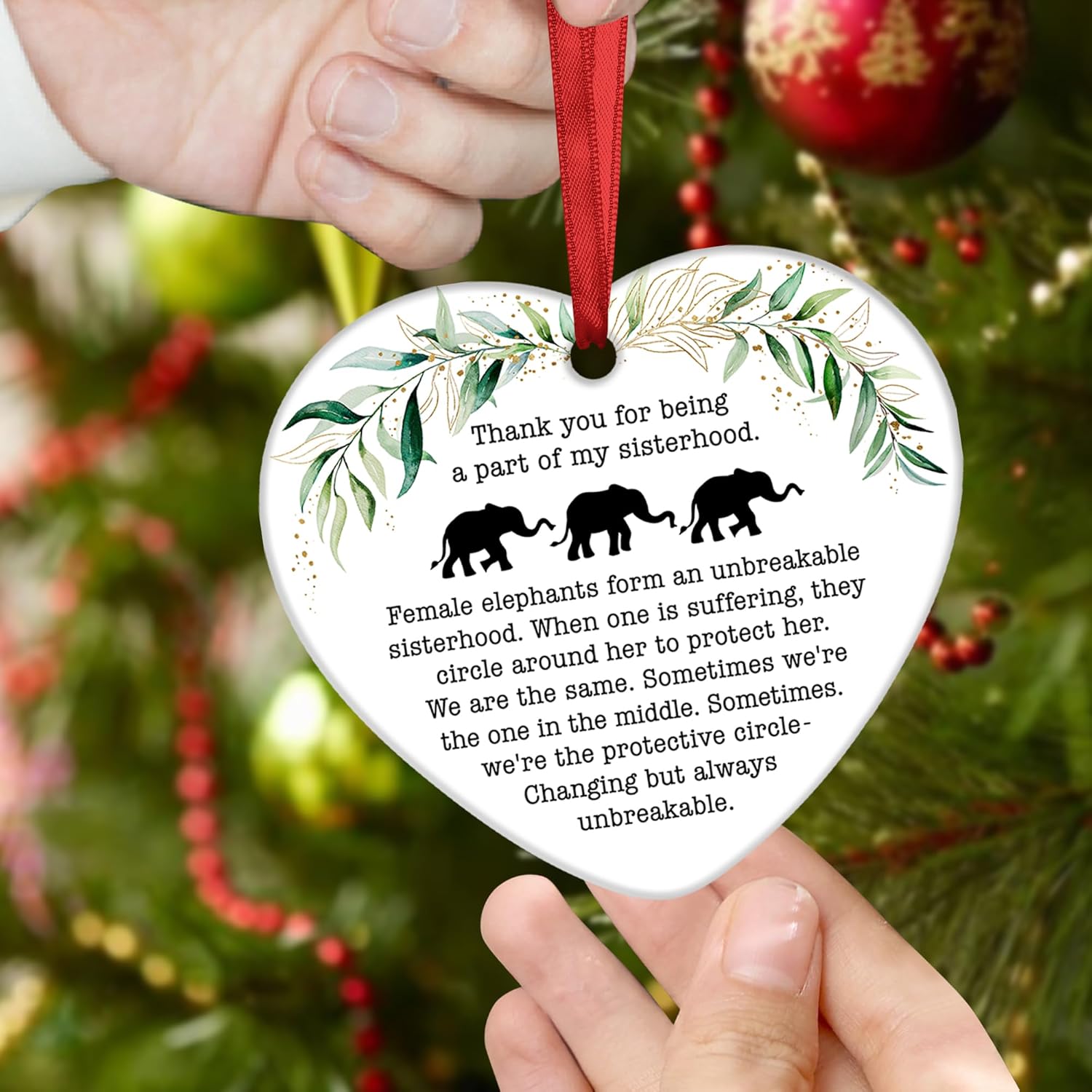 My Tribe Elephant Sisterhood Heart Ornament 