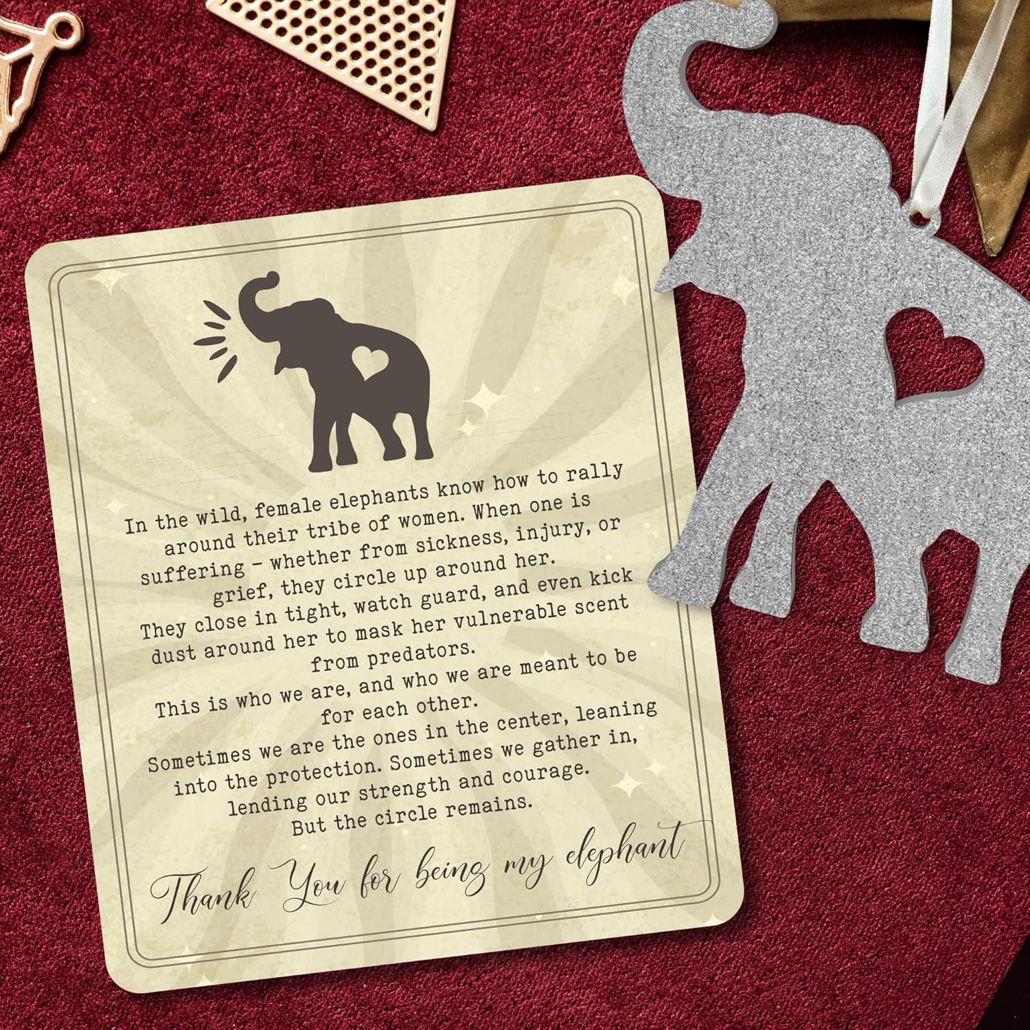 💖Thank You Appreciation Gifts for Women - Elephant Ornaments for Tribe