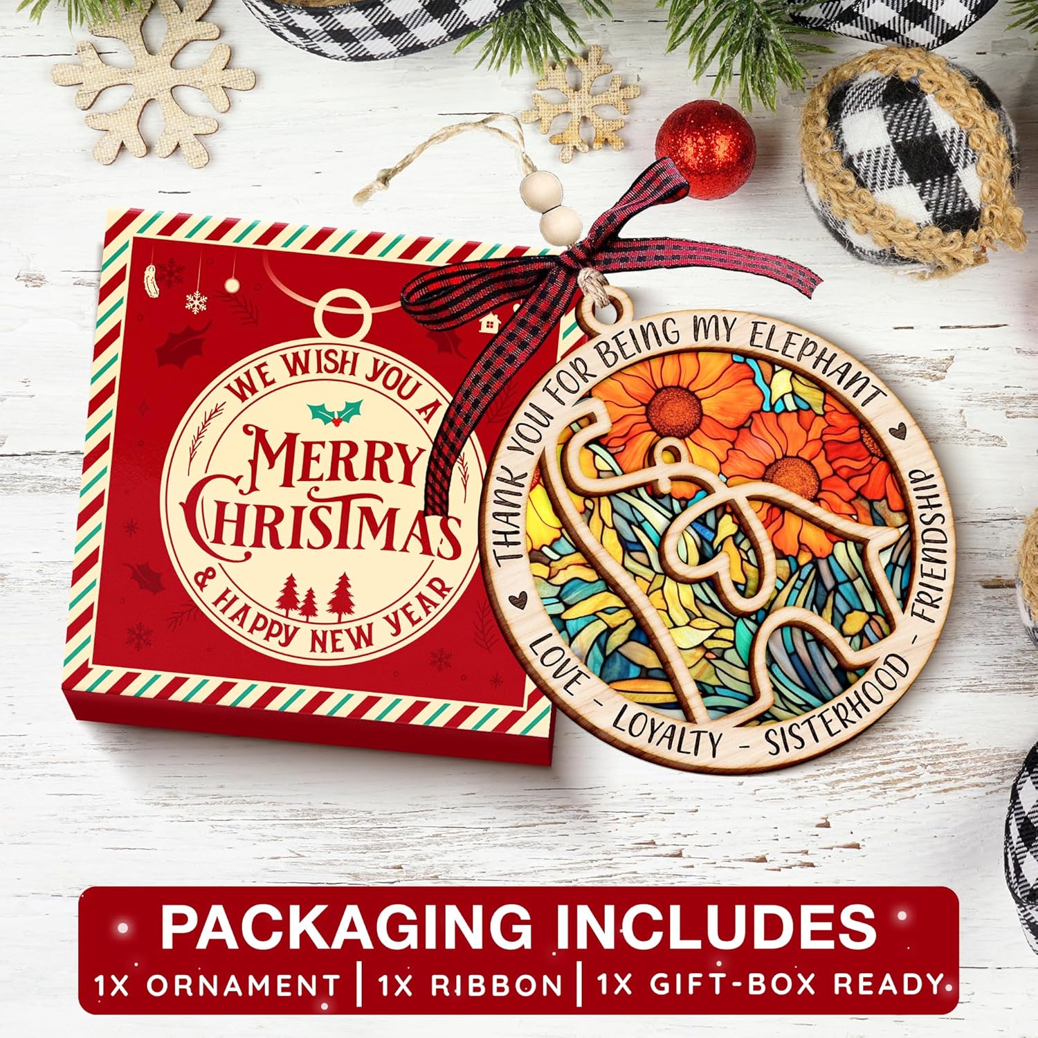 Elephant-Themed Friendship Ornaments -Friend Gift 