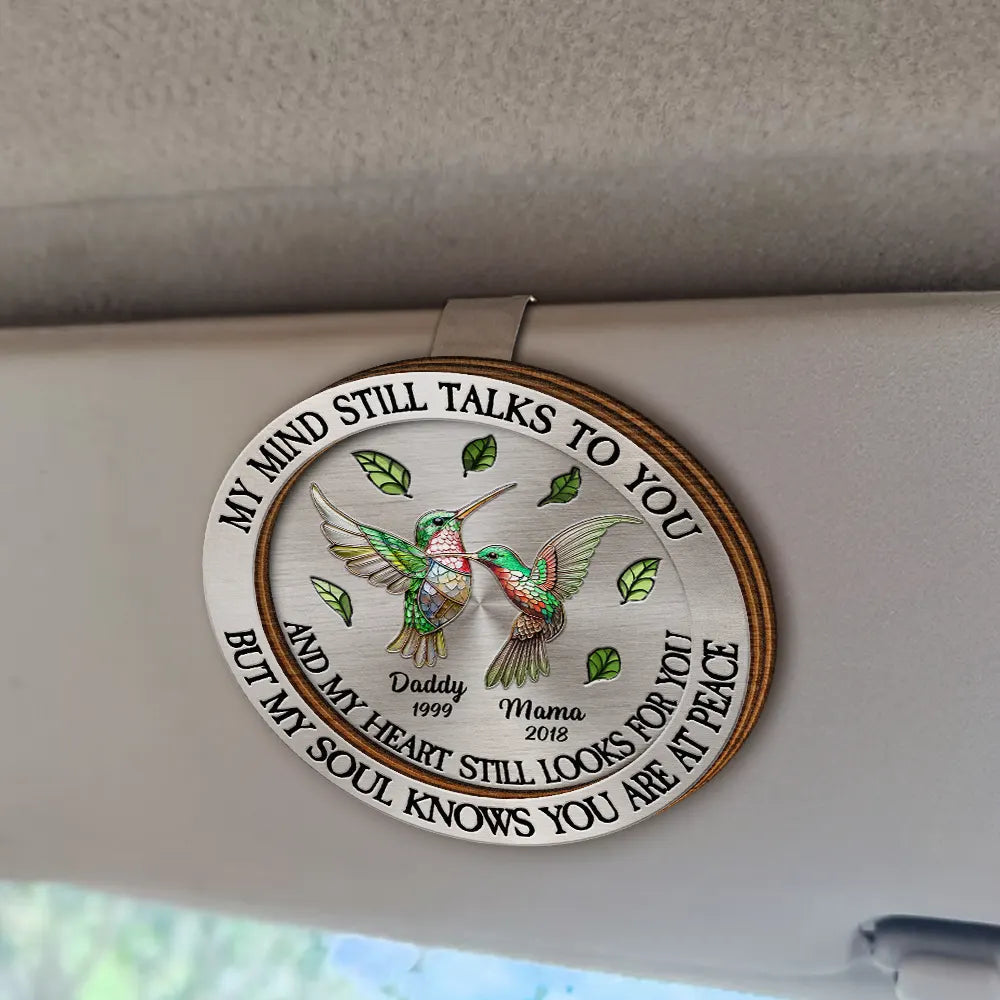 Memorial My Mind Still Talks To You - Personalized Custom Shaped Car Visor Clip