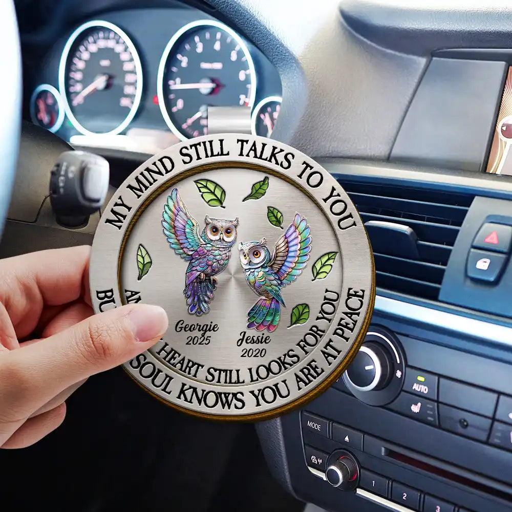 Memorial My Mind Still Talks To You - Personalized Custom Shaped Car Visor Clip