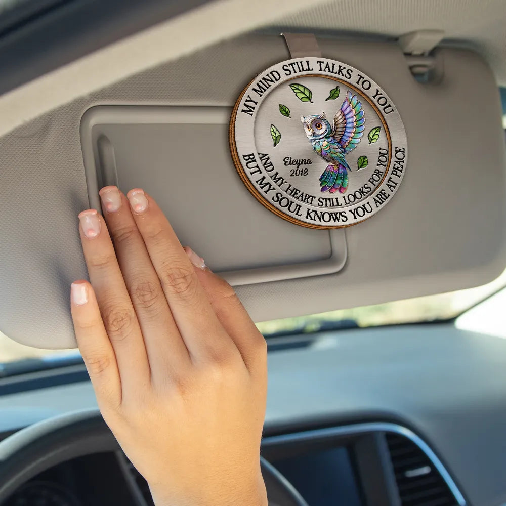Memorial My Mind Still Talks To You - Personalized Custom Shaped Car Visor Clip