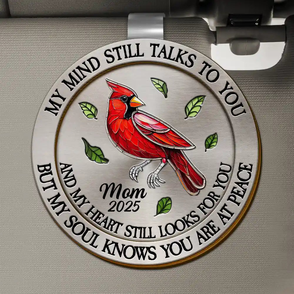 Memorial My Mind Still Talks To You - Personalized Custom Shaped Car Visor Clip