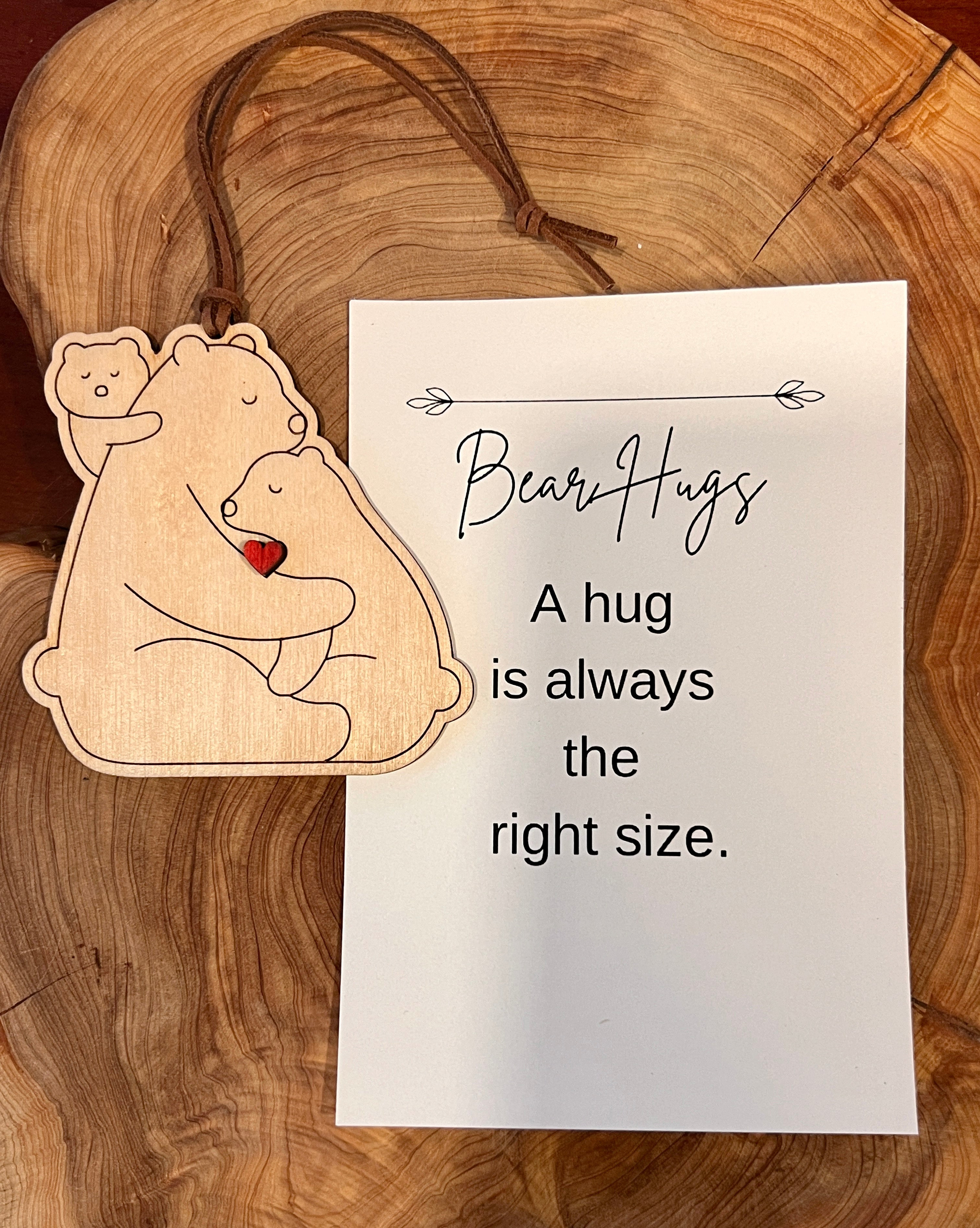 Wooden Story Card Keepsake Gift - Bear Hug