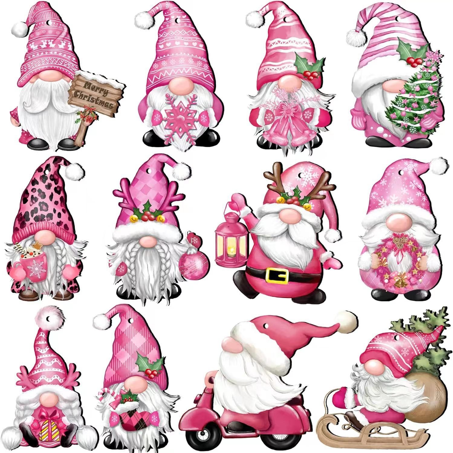 🎄 Early Christmas Sale 🎅24 Pieces Christmas Wooden Gnome Ornaments