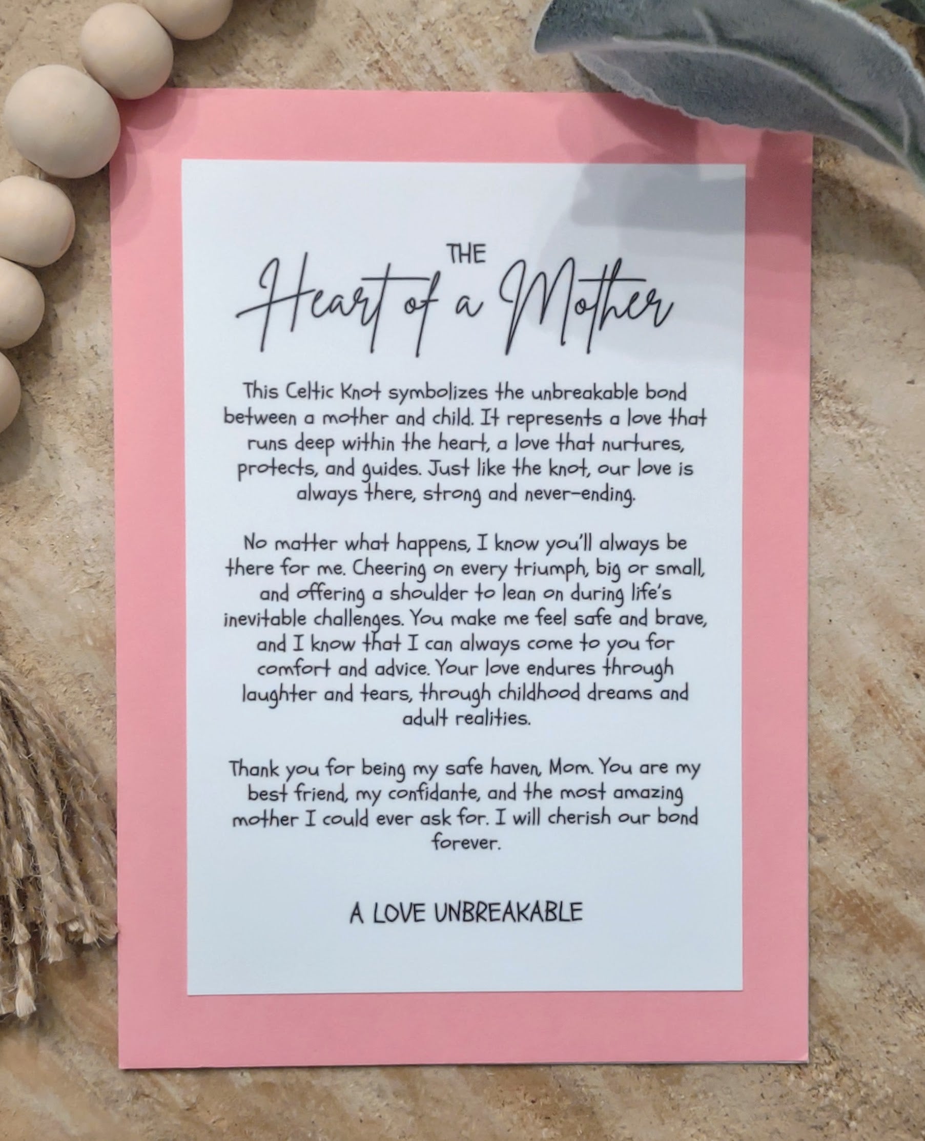 The Heart of a Mother Story Charm-Mother Ornament