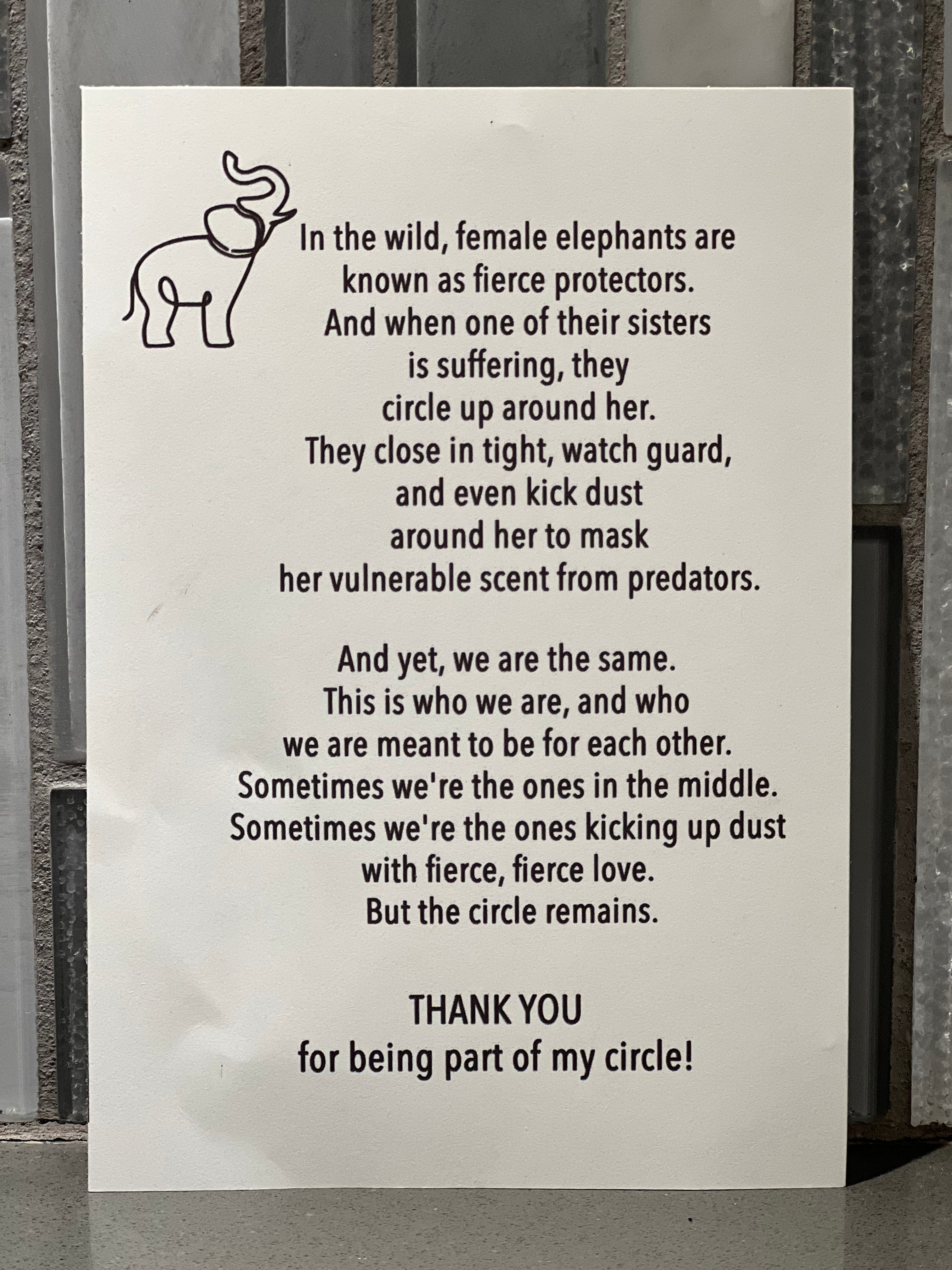 Female Friendship Elephant Ornament