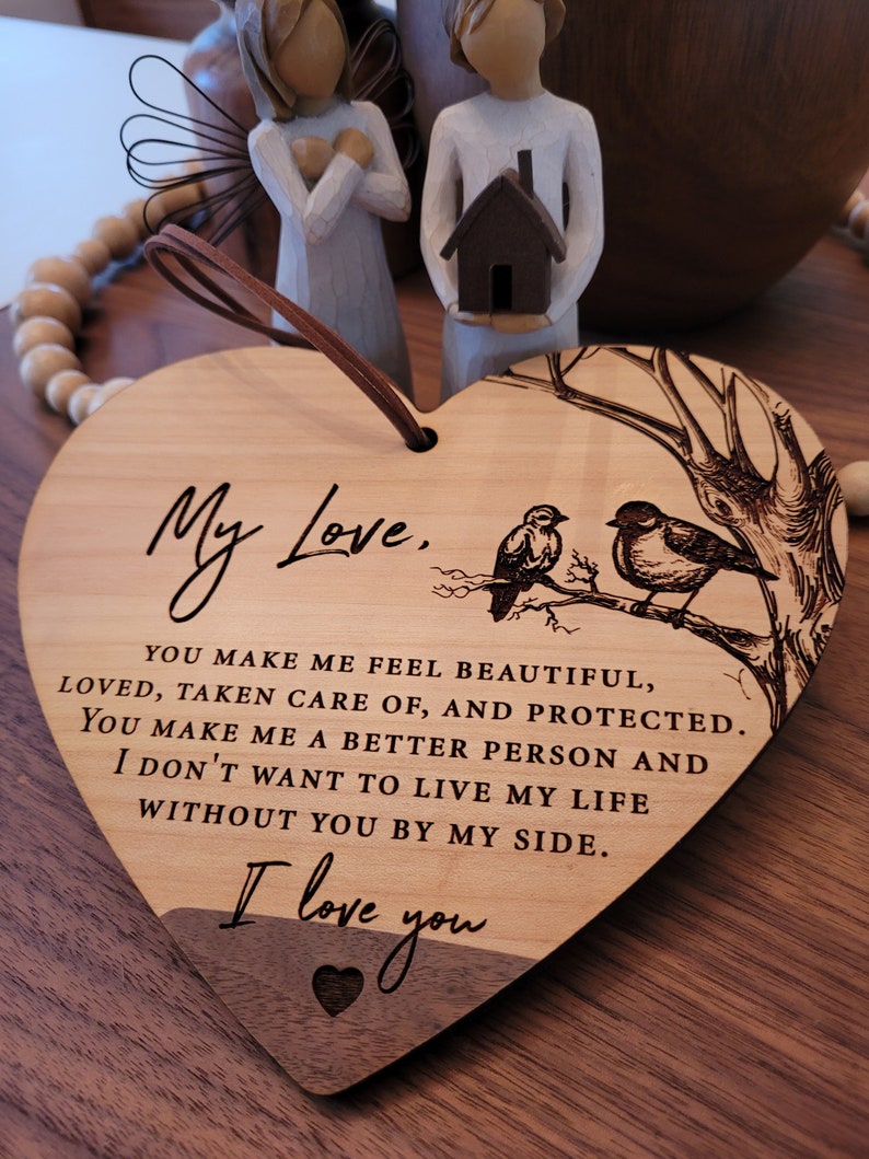 💞Declaration of love-wooden heart-shaped pendant🌹