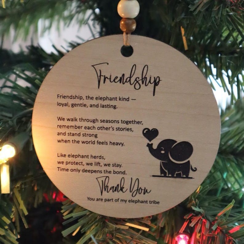 Thank You for Being in My Circle - Elephant Ornaments 