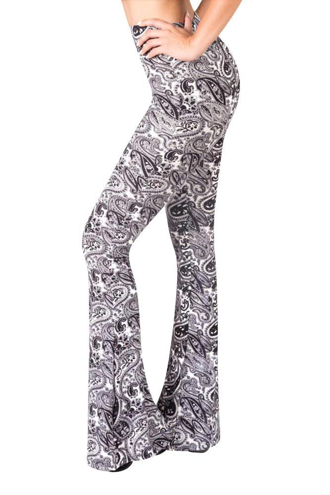 Print & Solid Flare Pants