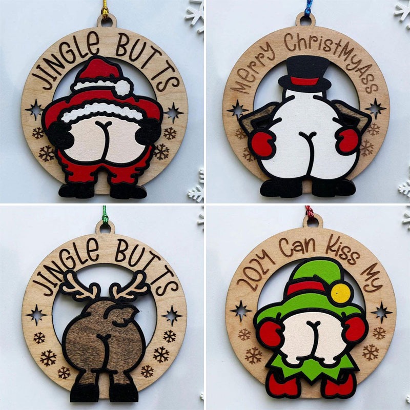 Funny Wooden Christmas Ornaments