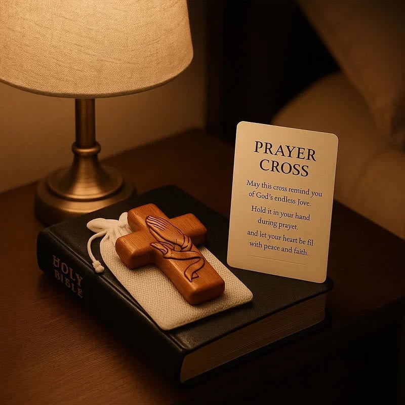 Classic Wooden Pocket Prayer Cross Gift Ensemble: A Cherished Symbol of Peace