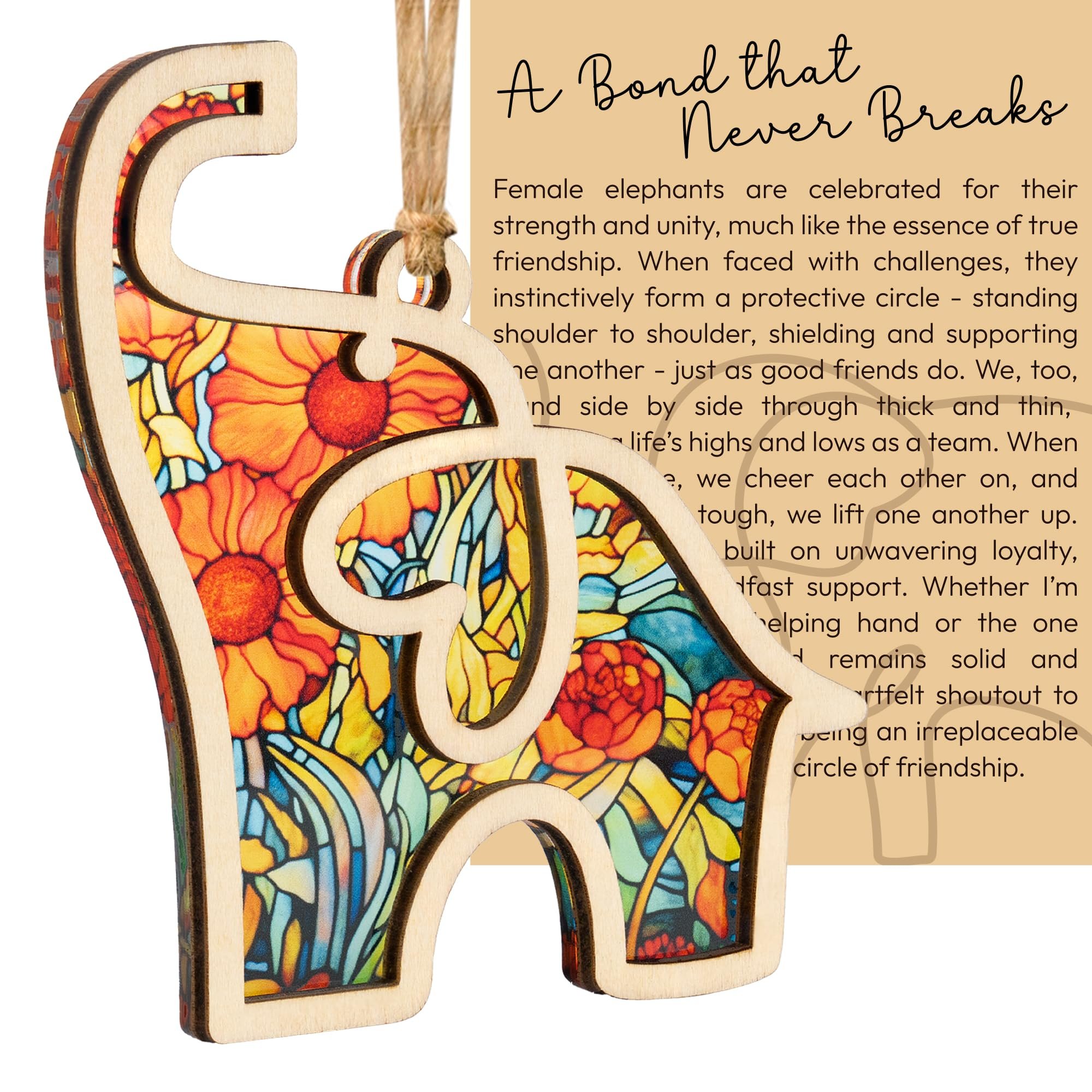 🐘Friendship gift • Friendship Elephant Ornament with Story Card💟