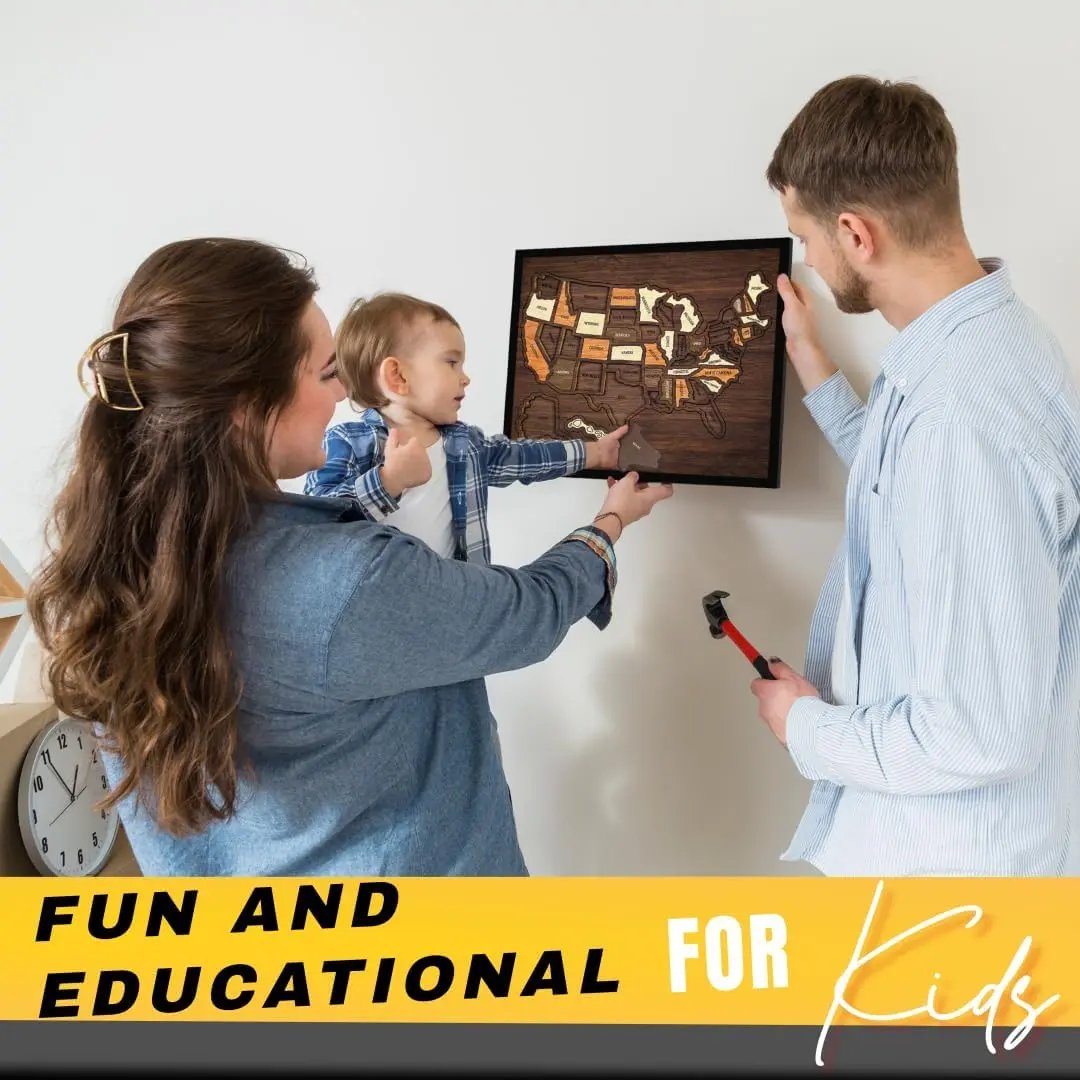 🔥Last Day 49% OFF -Wooden USA Travel Map Puzzle🧩A Stylish Way to Track Your Journey & Memories