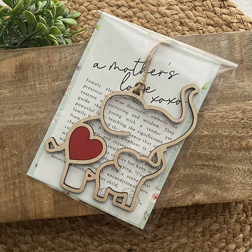 A Mother's Love Elephant Ornament and Story Card